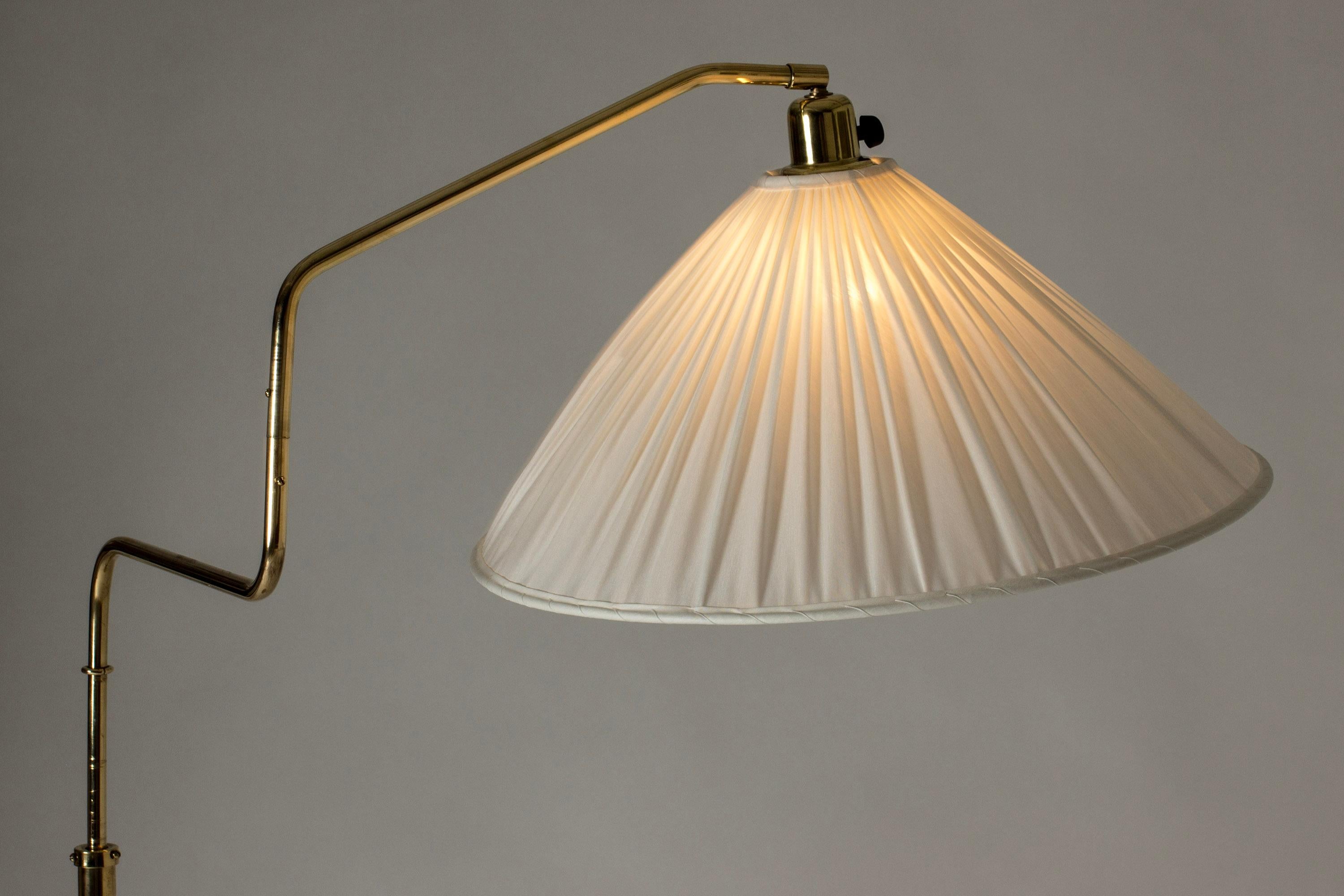 Scandinavian Midcentury Brass Floor Lamp, Sweden, 1940s 3