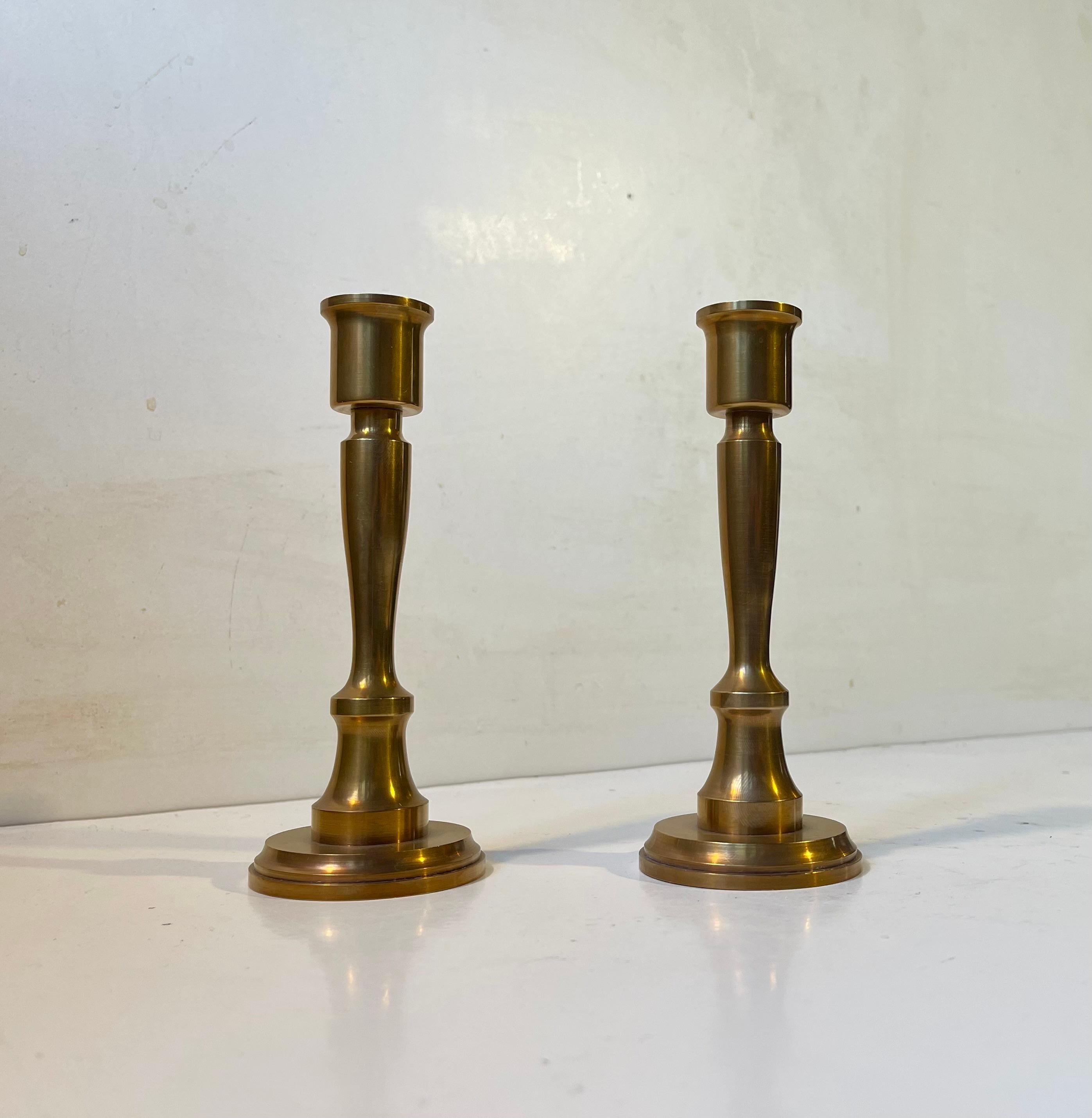 Scandinavian Midcentury Candlesticks in Bronze by TH. P, 1970s In Good Condition For Sale In Esbjerg, DK