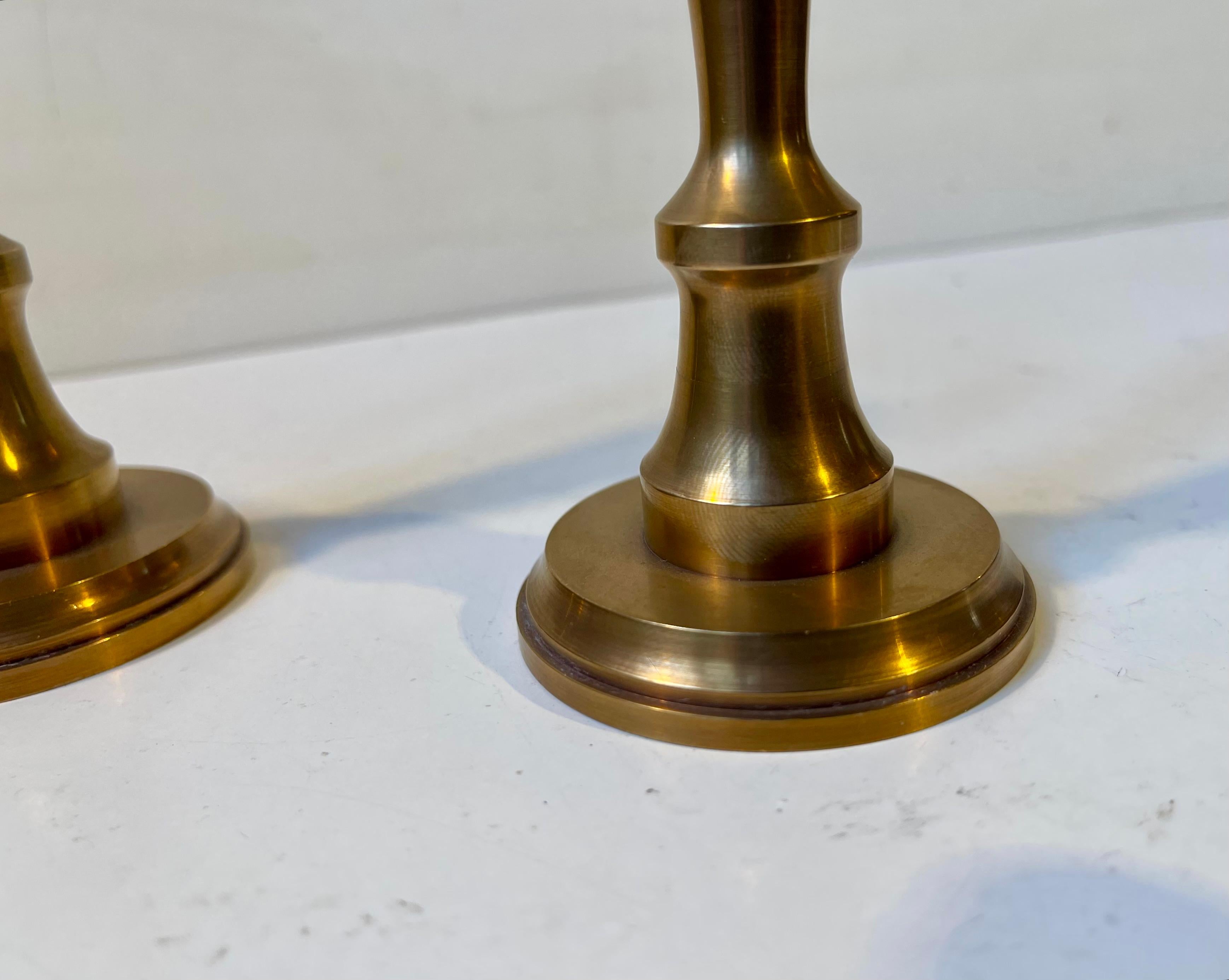 Scandinavian Midcentury Candlesticks in Bronze by TH. P, 1970s For Sale 1