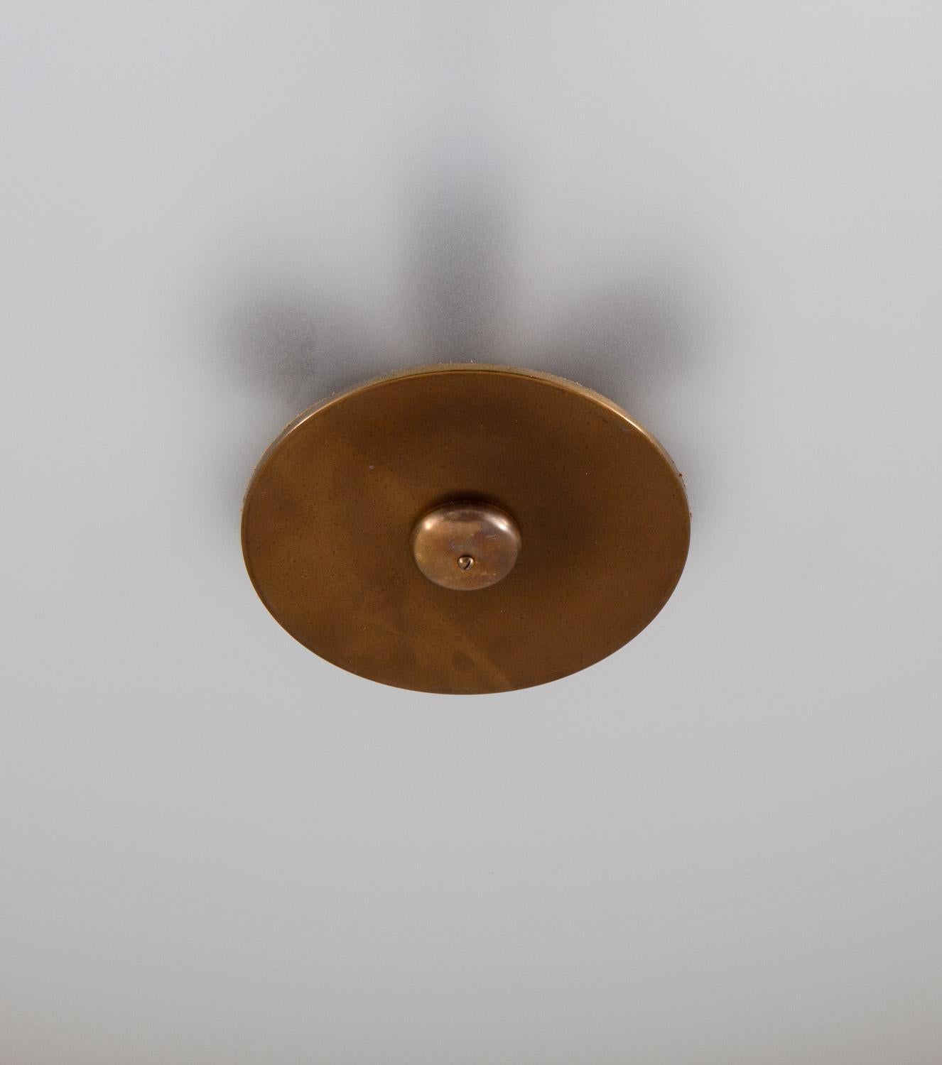 20th Century Scandinavian Midcentury Ceiling Lamp in Brass and Glass by Hans Bergström