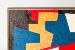 Óleo Concretista Escandinavo de Mediados de Siglo, Harry Booström, Suecia, años 50