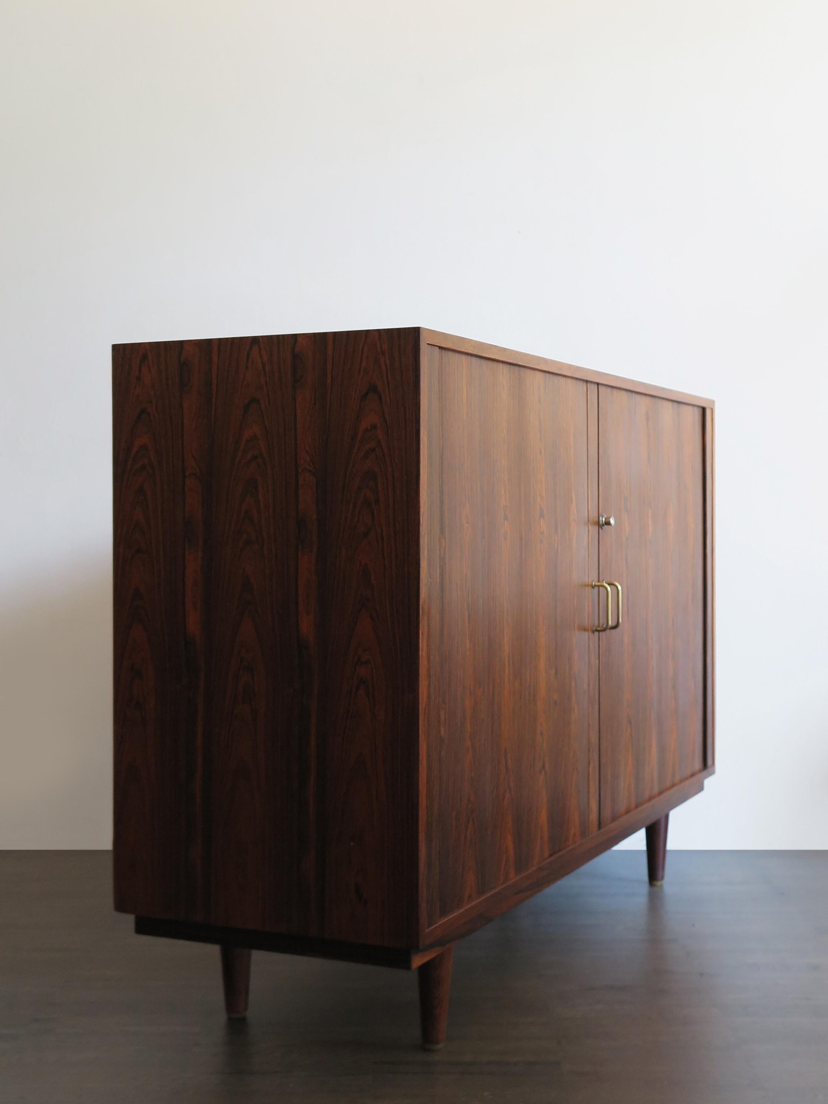 Scandinavian Modern Scandinavian Midcentury Dark Wood Cabinet Chest of Drawes, Denmark 1960s For Sale