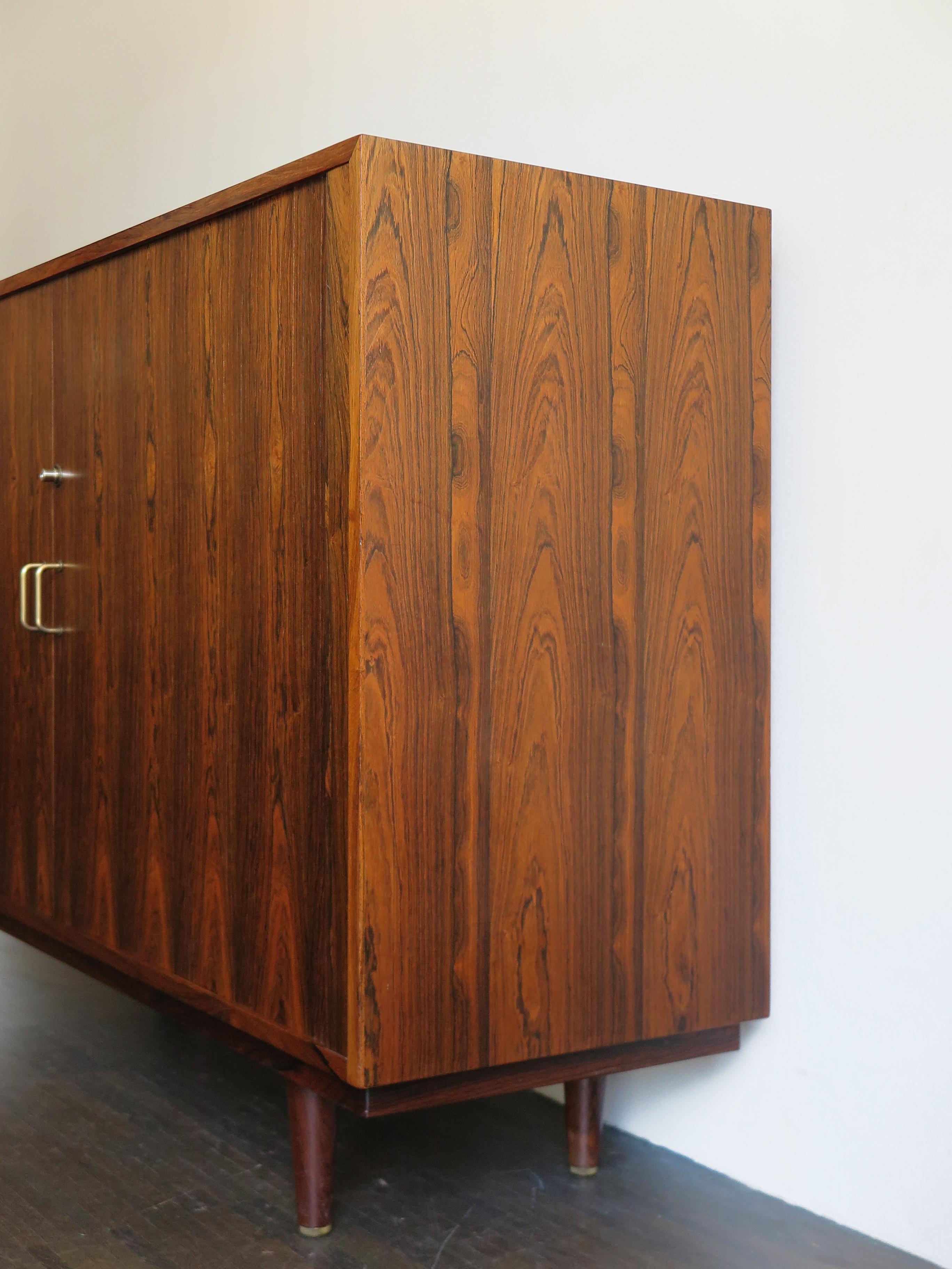 Danish Scandinavian Midcentury Dark Wood Cabinet Chest of Drawes, Denmark 1960s For Sale