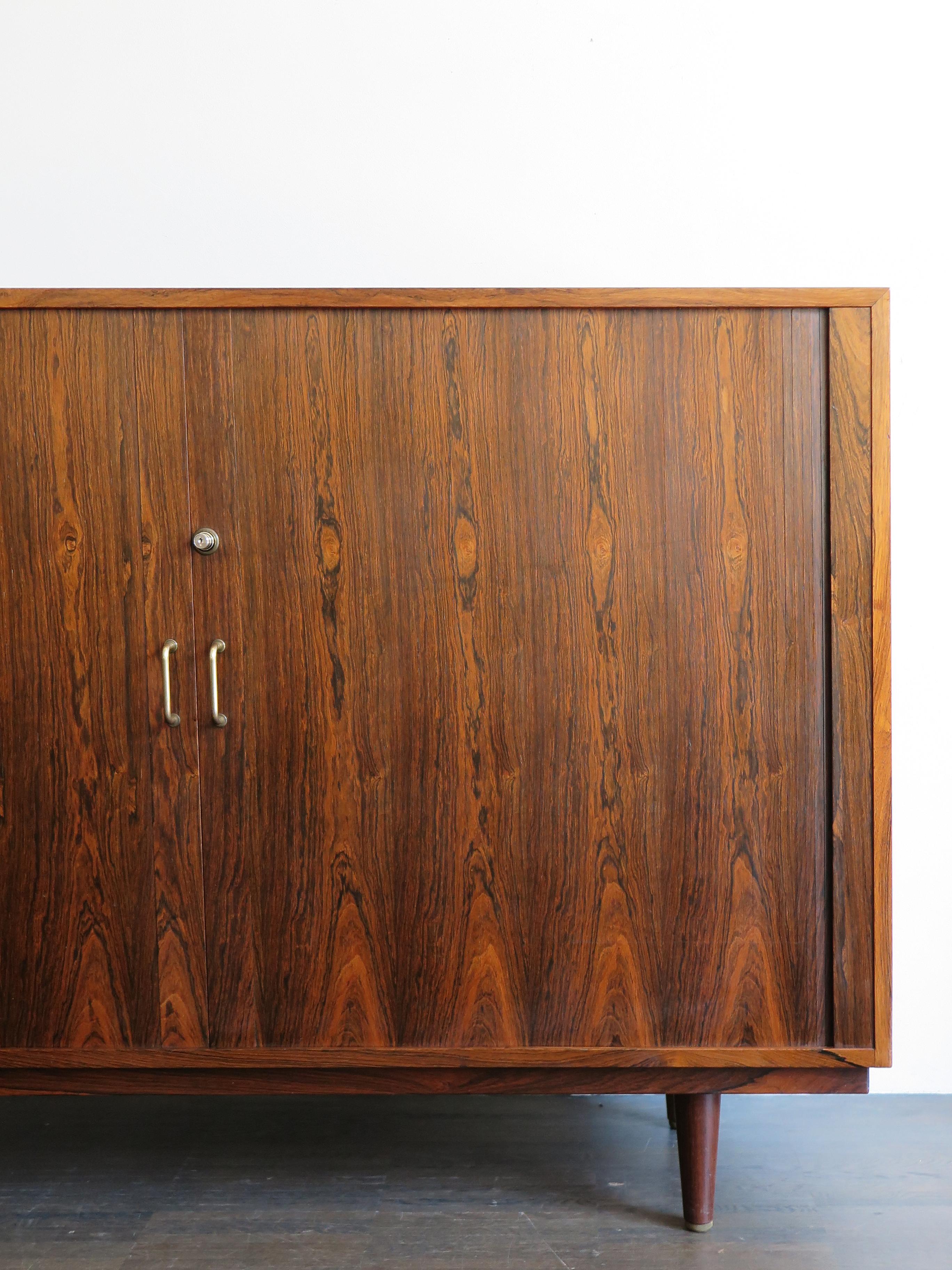 Veneer Scandinavian Midcentury Dark Wood Cabinet Chest of Drawes, Denmark 1960s For Sale