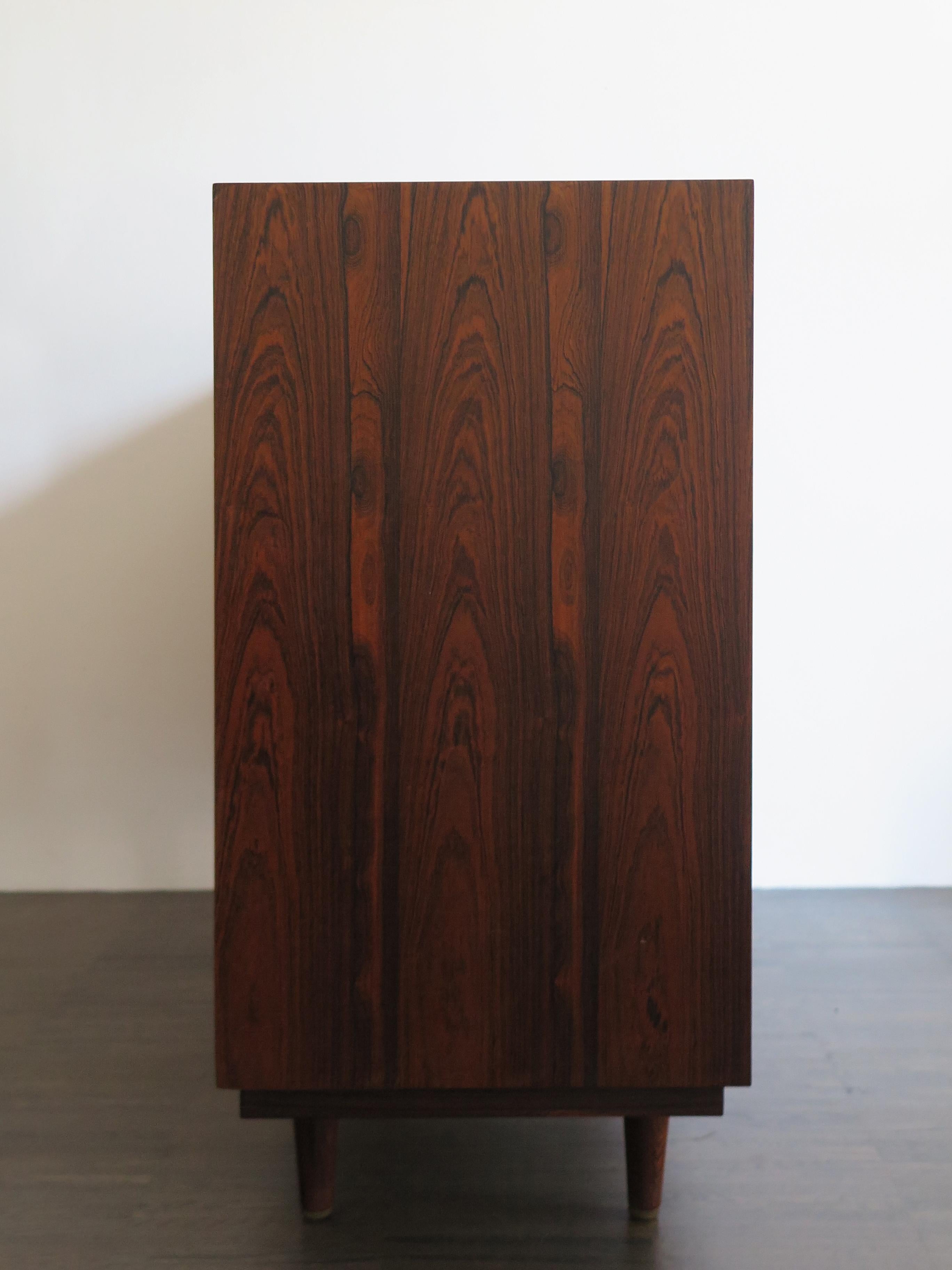 Scandinavian Midcentury Dark Wood Cabinet Chest of Drawes, Denmark 1960s For Sale 1