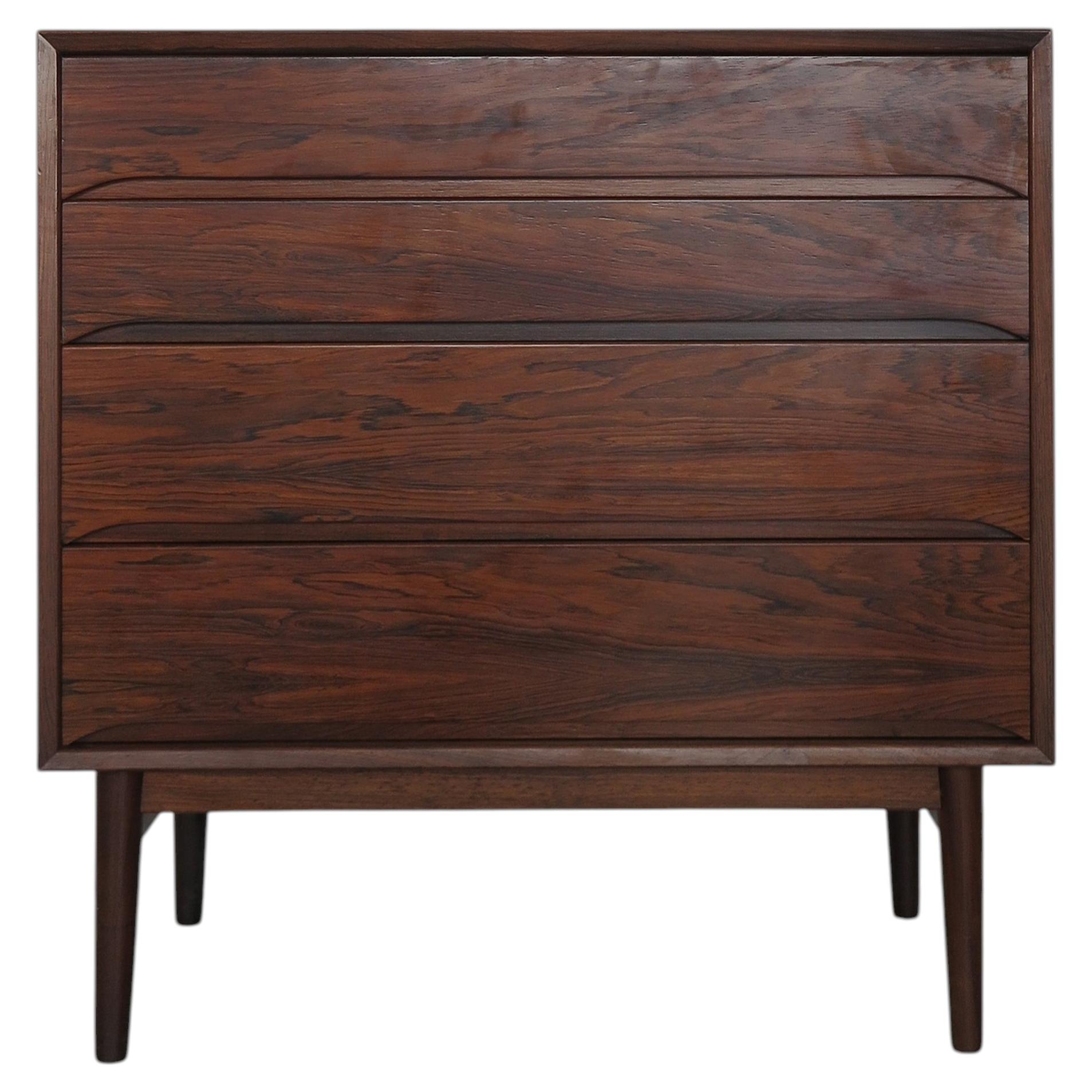 Scandinavian Midcentury Dark Wood Chest of Drawers, Denmark 1960s For Sale