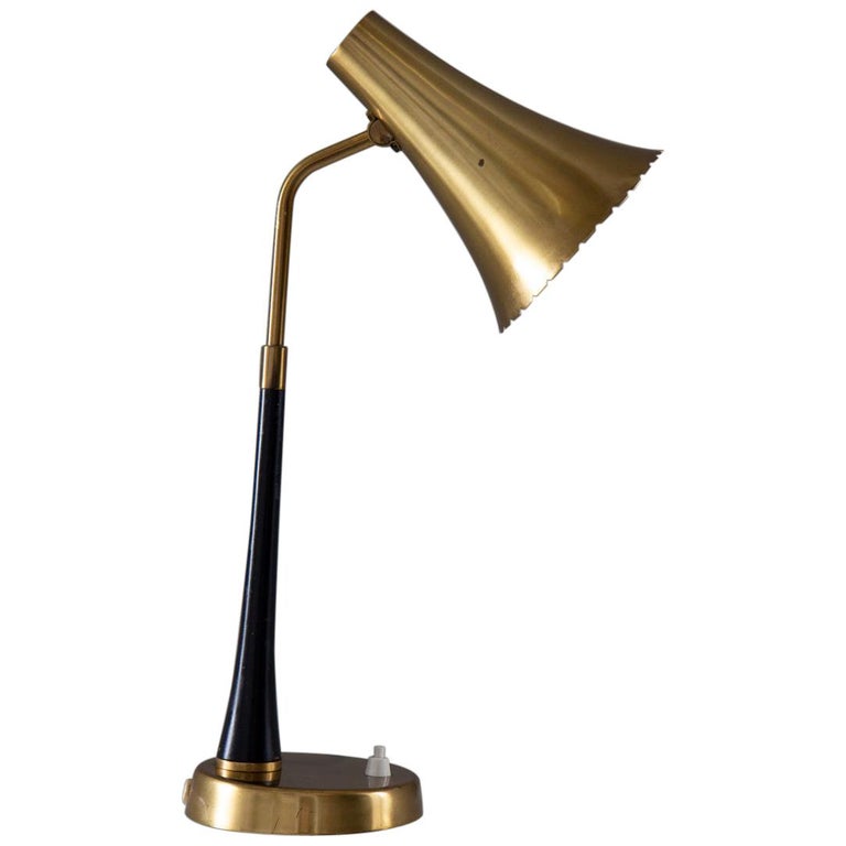 Scandinavian Midcentury Desk Lamp in Brass by ASEA For Sale