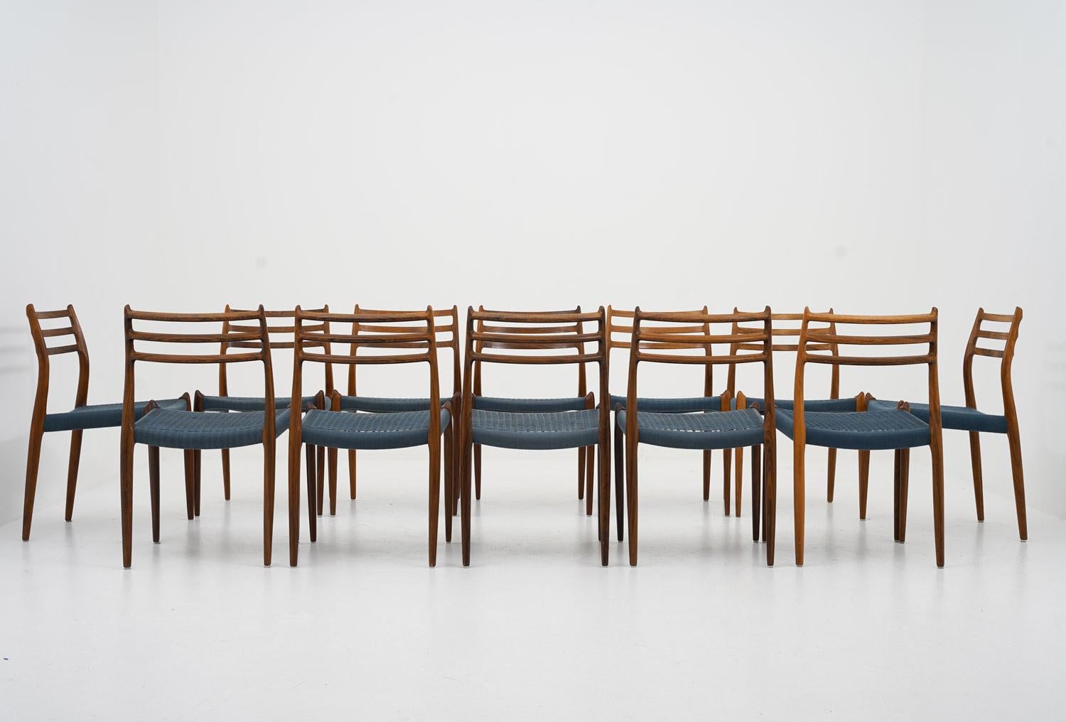 Mid-Century Modern Scandinavian Midcentury Dining Chairs Model 78 by Niels Otto Møller For Sale