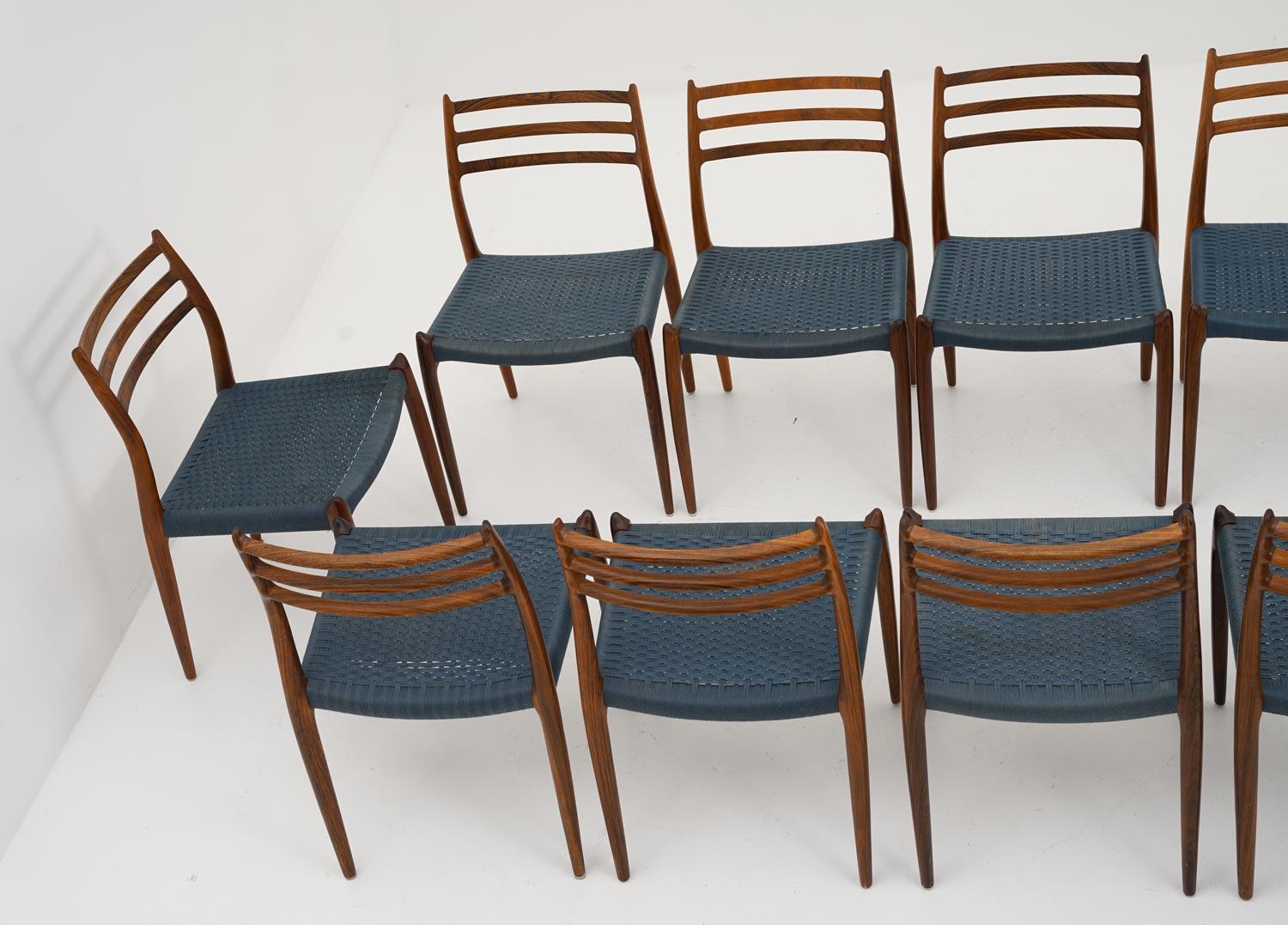 Scandinavian Midcentury Dining Chairs Model 78 by Niels Otto Møller In Good Condition For Sale In Karlstad, SE