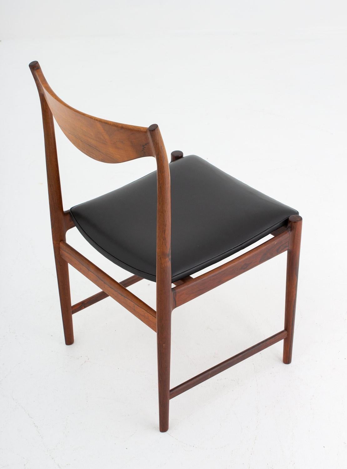 Leather Scandinavian Midcentury Dining Chairs Model 