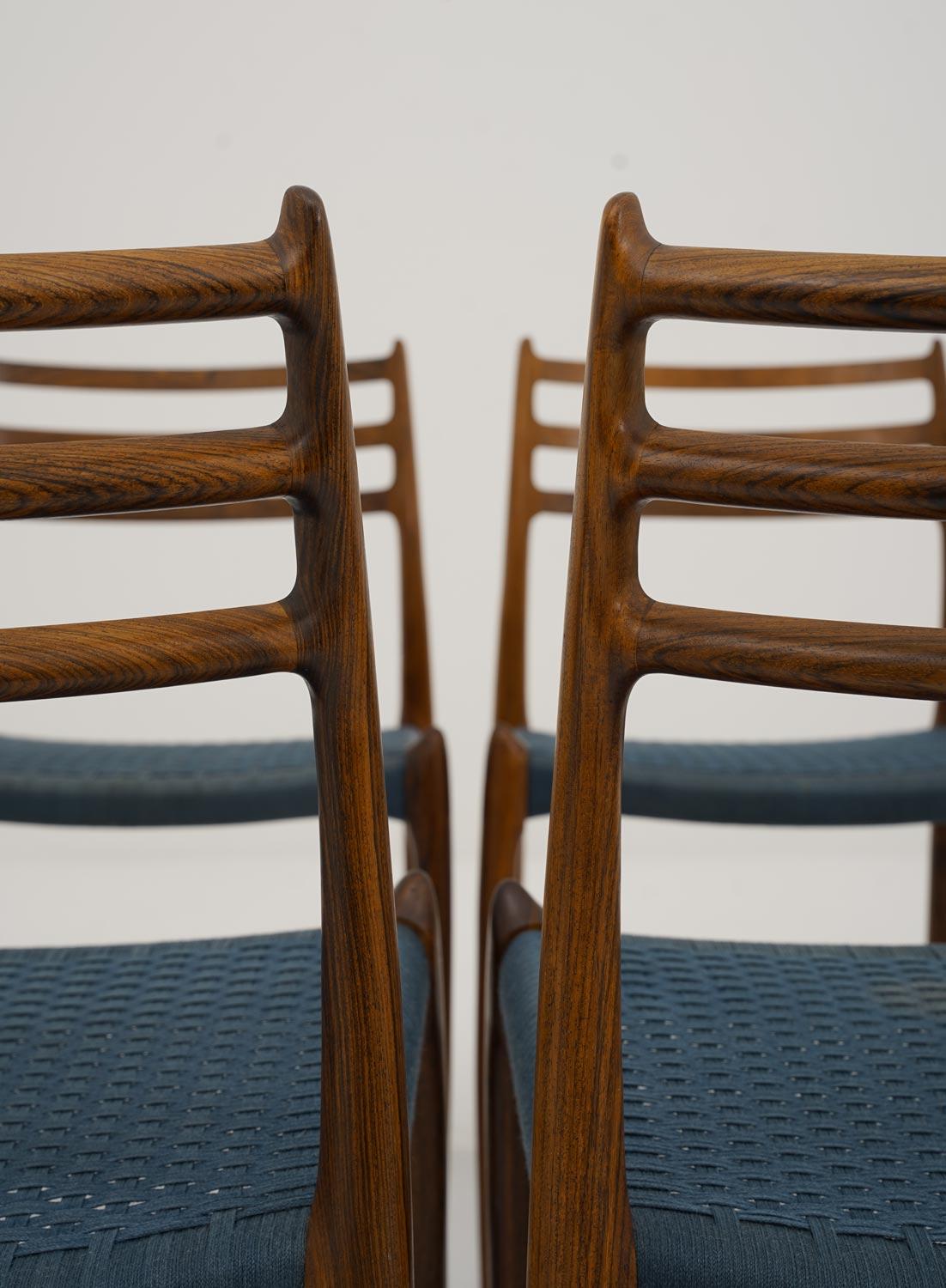 Scandinavian Midcentury Dining Chairs Model 78 by Niels Otto Møller For Sale 2