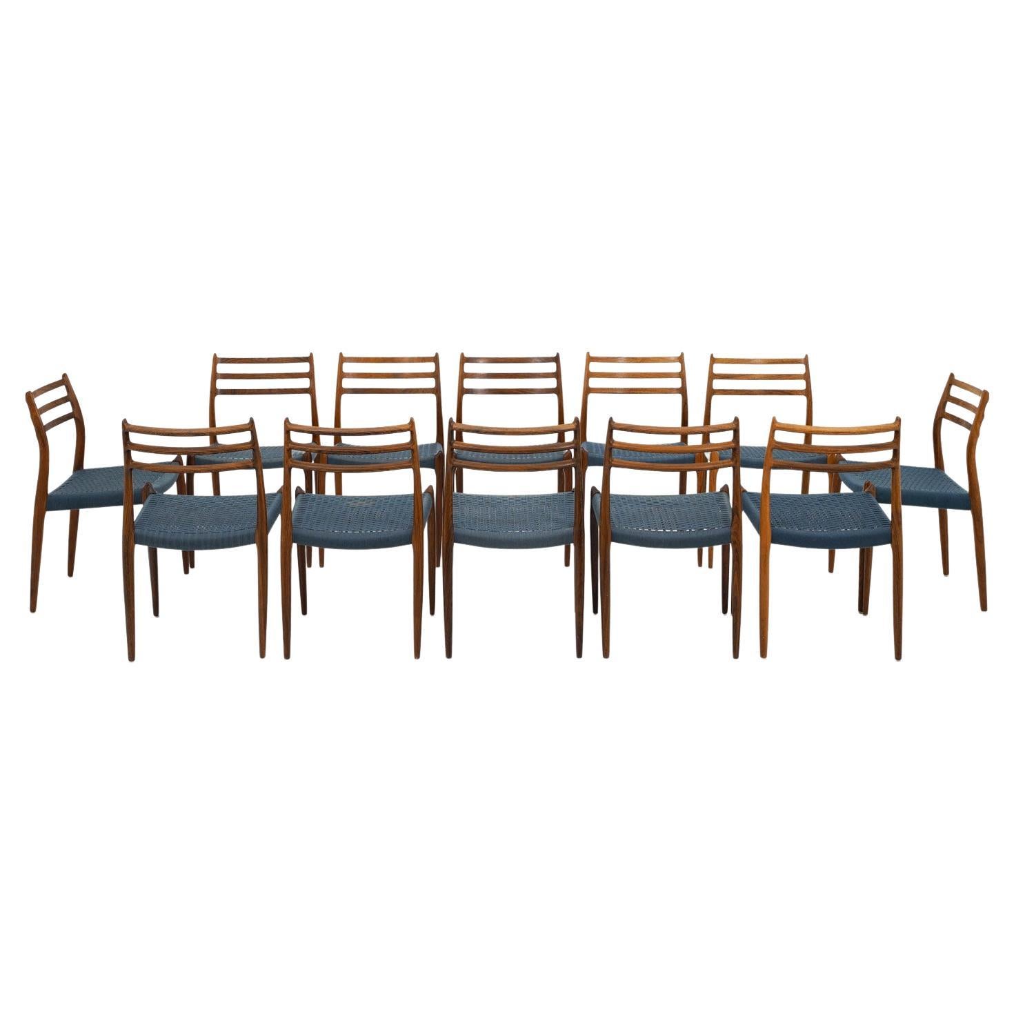Scandinavian Midcentury Dining Chairs Model 78 by Niels Otto Møller For Sale