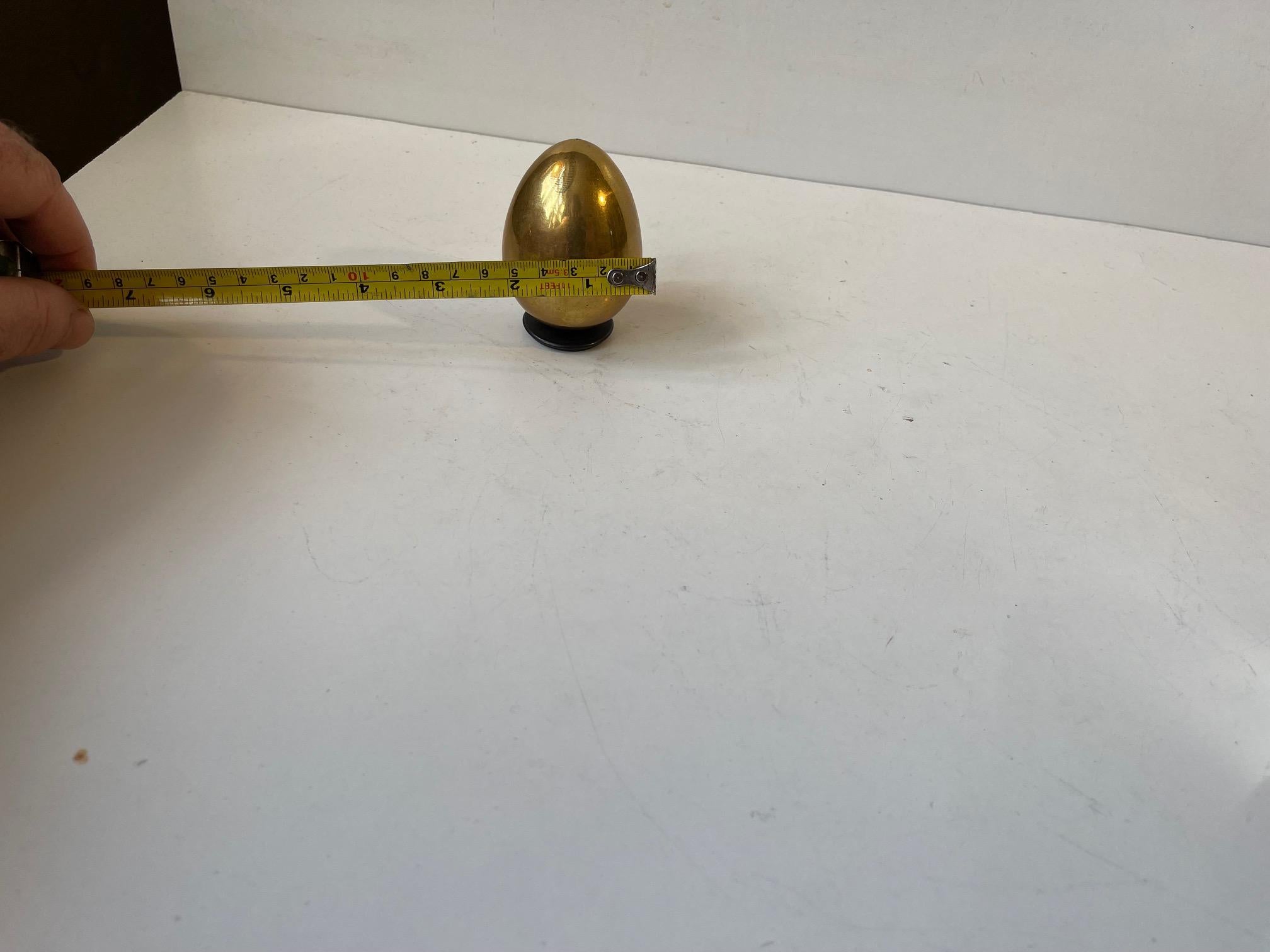 Danish Scandinavian Midcentury Egg in Patinated Brass, 1970s