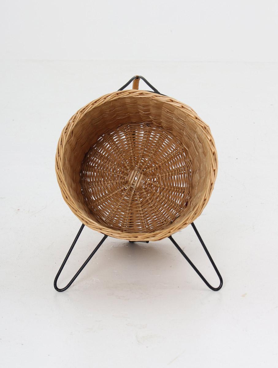 cane firewood basket