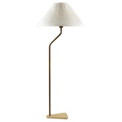 Scandinavian Midcentury Floor Lamp in Brass, 1940s