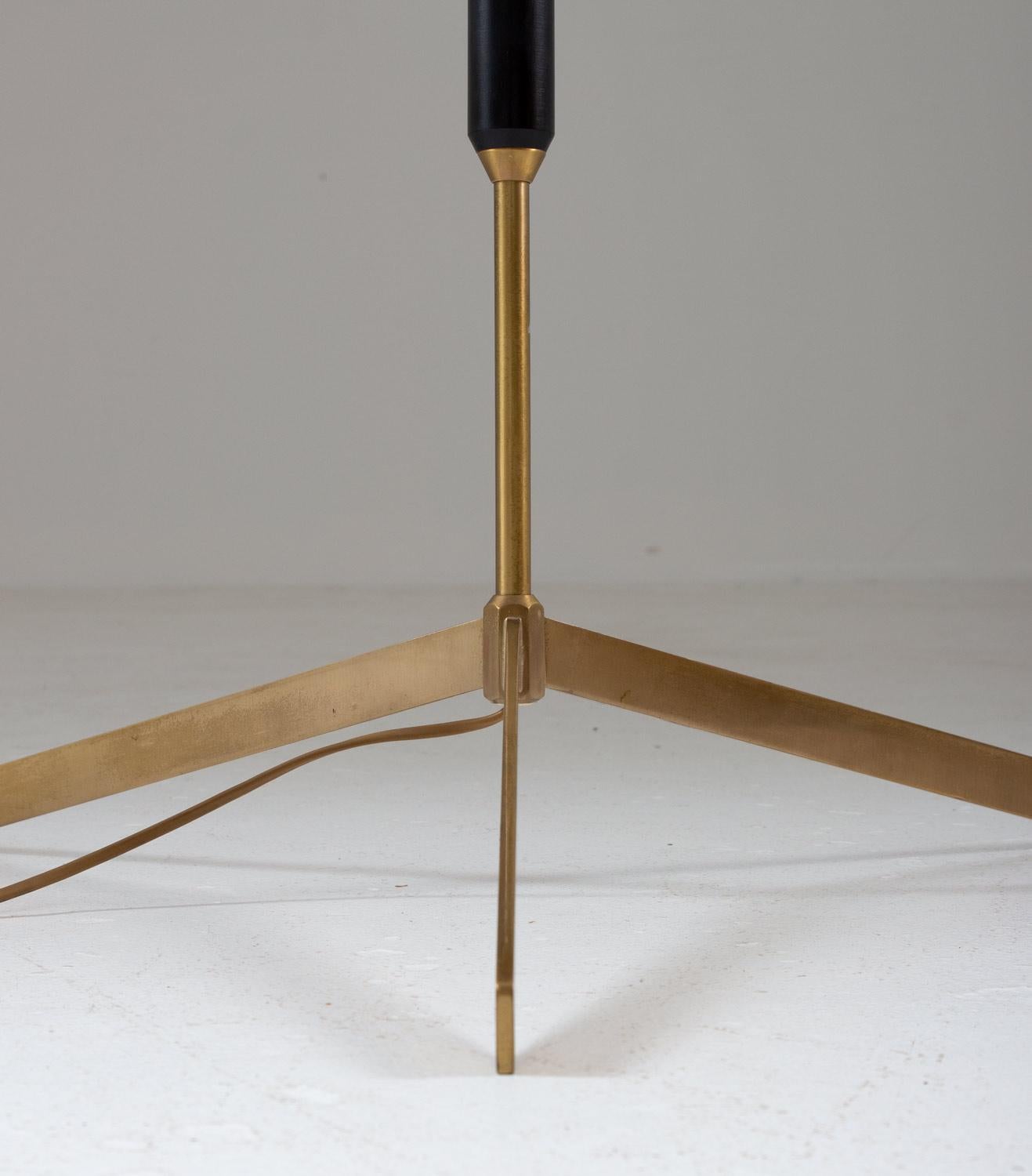 20th Century Scandinavian Midcentury Floor Lamp in Brass and Wood by Bergboms, Sweden
