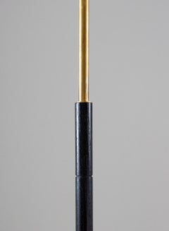 Scandinavian Midcentury Floor Lamp in Brass and Wood