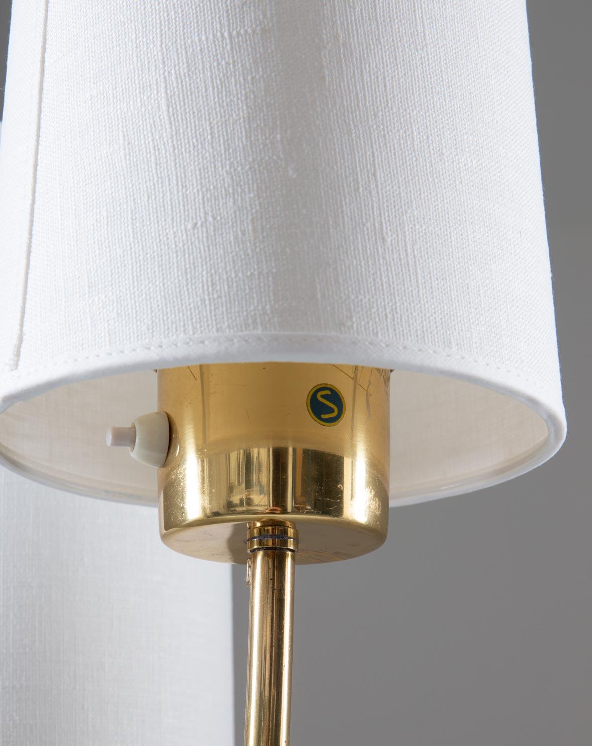 Swedish Scandinavian Midcentury Floor Lamp in Brass
