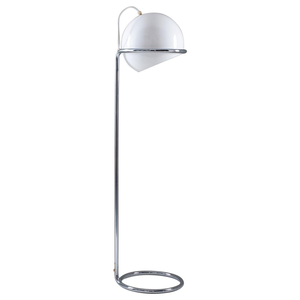 Scandinavian Midcentury Floor Lamp in Chrome and Acrylic by Bergboms