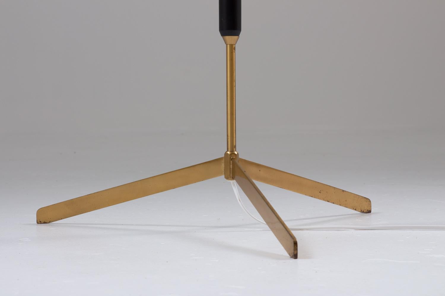 Scandinavian Midcentury Floor Lamps in Brass and Wood by Bergboms, Sweden For Sale 3