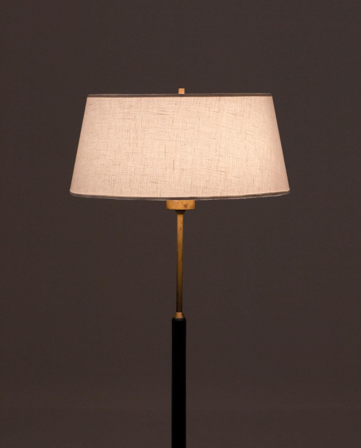 Scandinavian Modern Scandinavian Midcentury Floor Lamps in Brass and Wood by Bergboms, Sweden For Sale