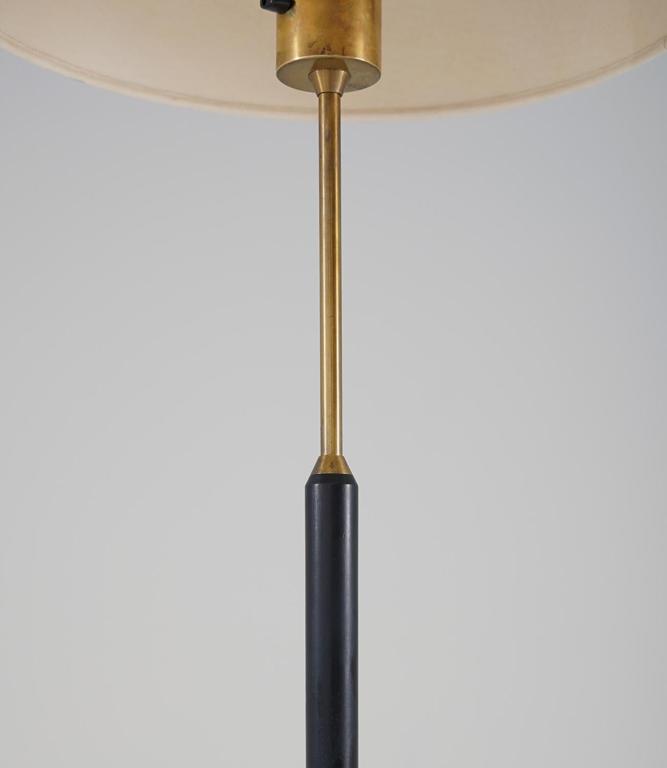 Scandinavian Midcentury Floor Lamps in Brass and Wood by Bergboms, Sweden In Good Condition In Karlstad, SE