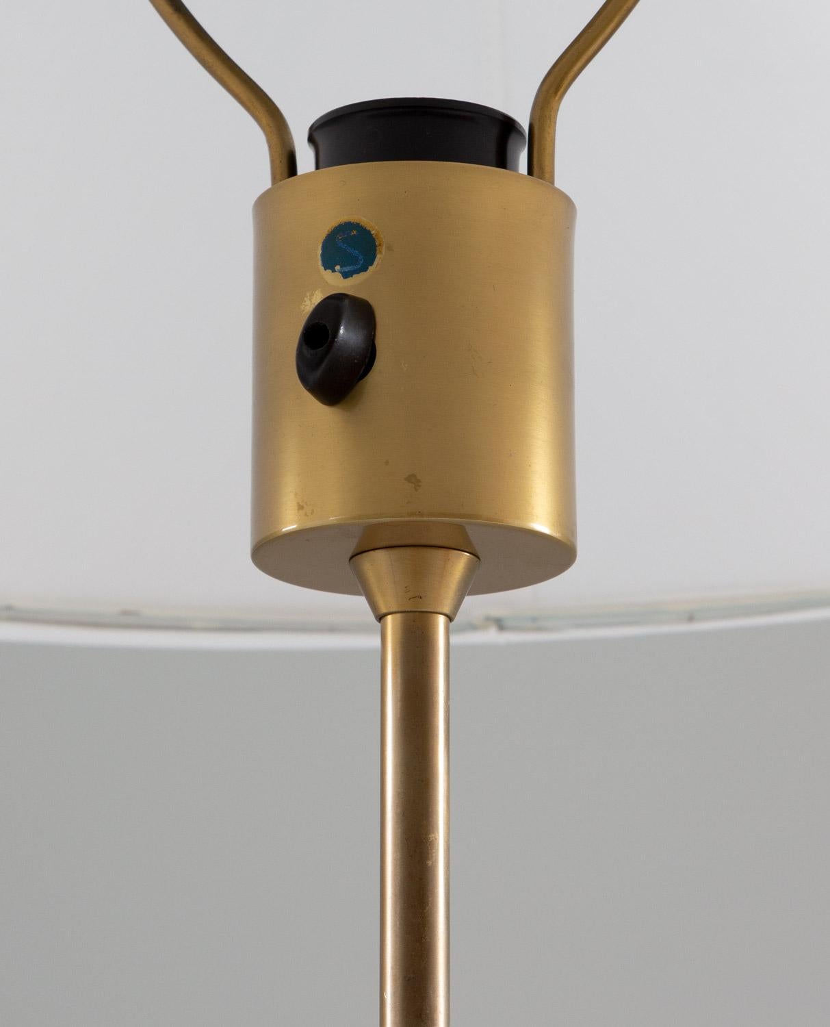 Scandinavian Midcentury Floor Lamps in Brass and Wood by Bergboms, Sweden In Good Condition For Sale In Karlstad, SE