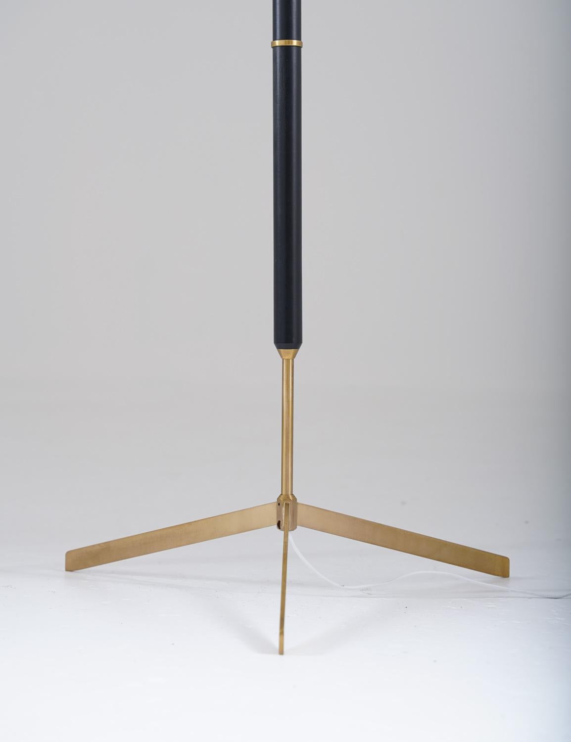 20th Century Scandinavian Midcentury Floor Lamps in Brass and Wood by Bergboms, Sweden
