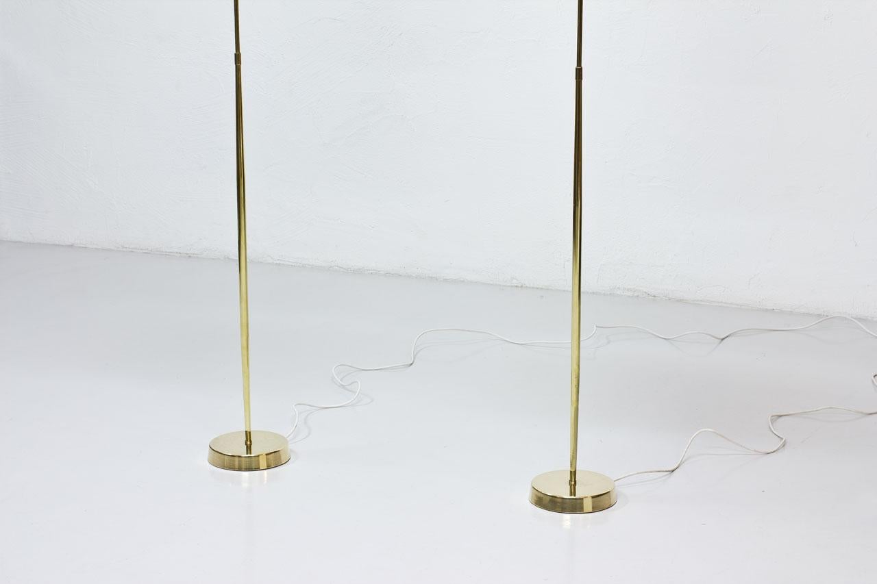 Swedish Scandinavian Midcentury Floor Lamps in Brass by ASEA Belysning, Sweden