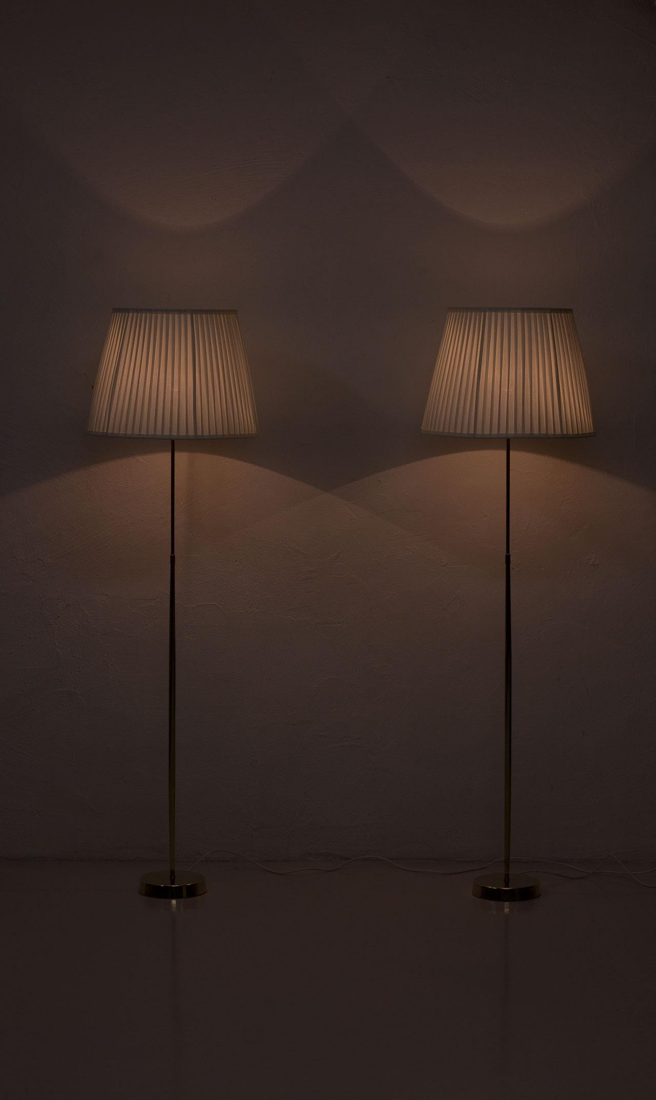 Scandinavian Midcentury Floor Lamps in Brass by ASEA Belysning, Sweden 3
