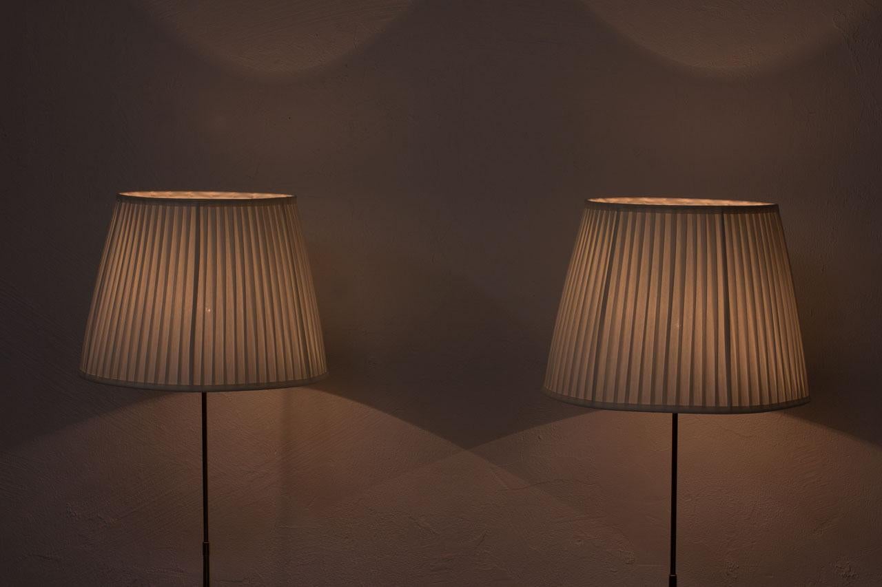 Scandinavian Midcentury Floor Lamps in Brass by ASEA Belysning, Sweden 4