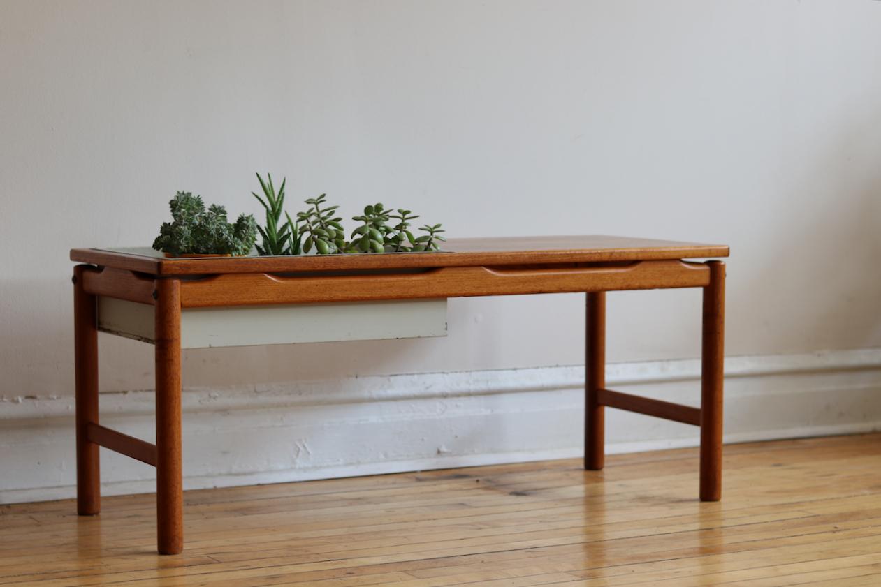 Scandinavian Modern Scandinavian Midcentury HMB Planter and Coffee Table