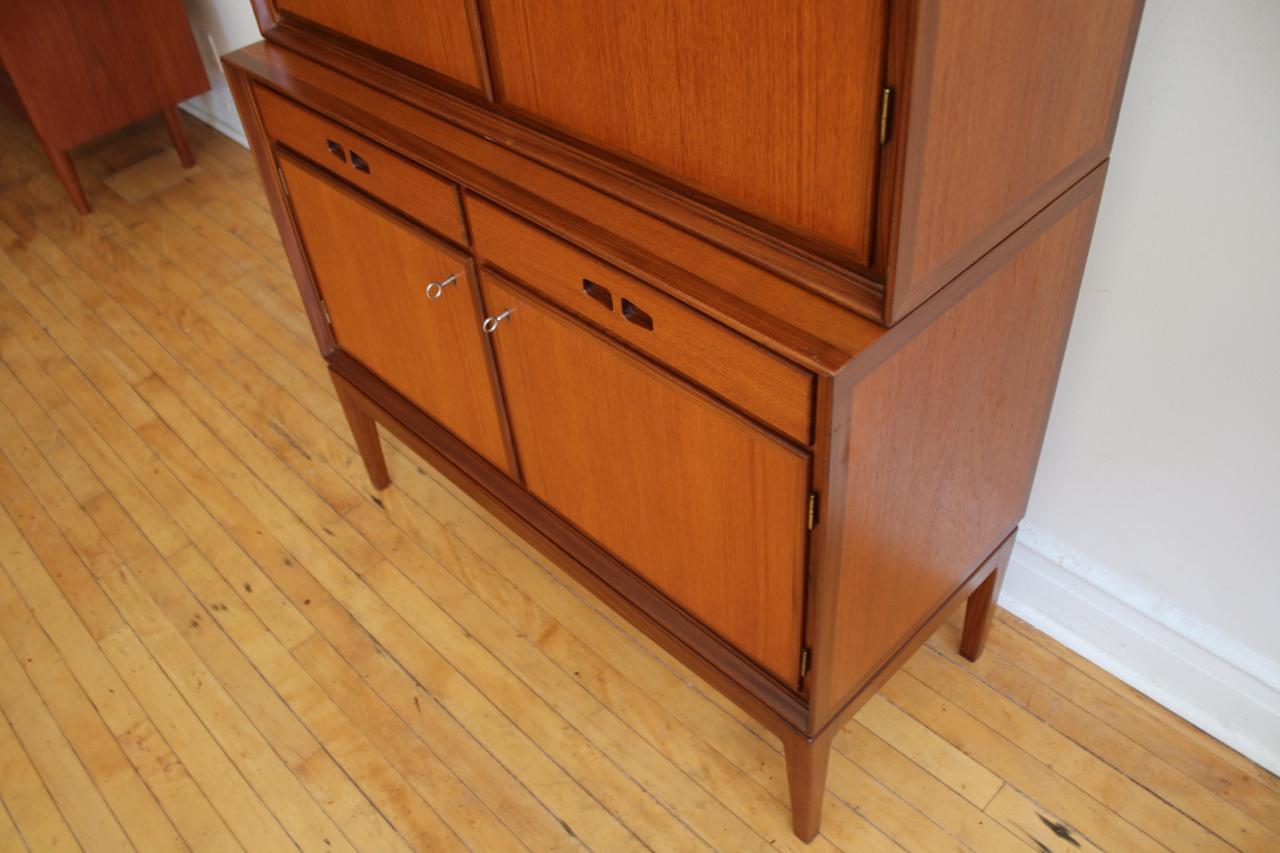 Scandinavian Midcentury Locking Teak Danish Armoire 4