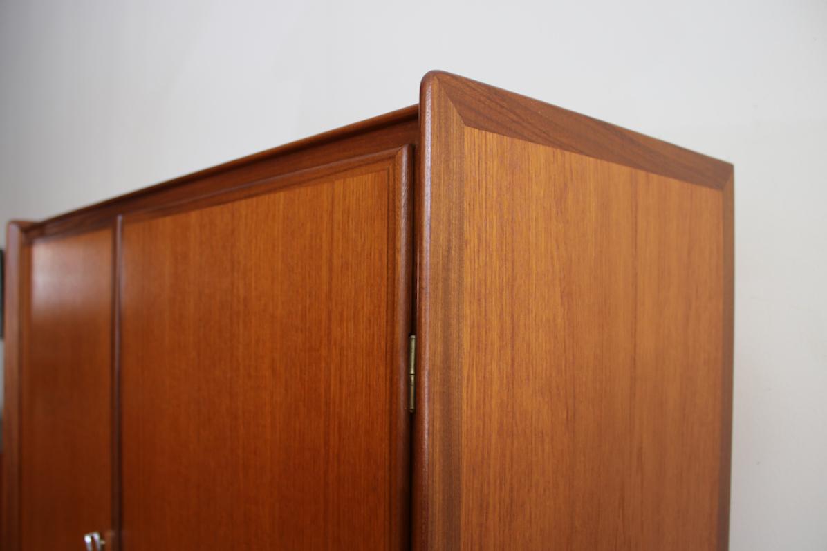 Scandinavian Midcentury Locking Teak Danish Armoire 5