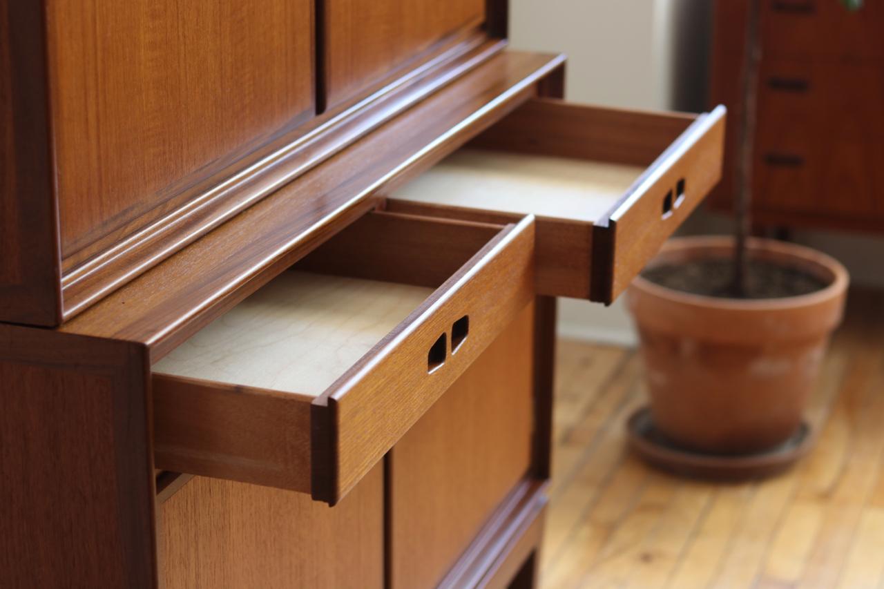 Scandinavian Modern Scandinavian Midcentury Locking Teak Danish Armoire