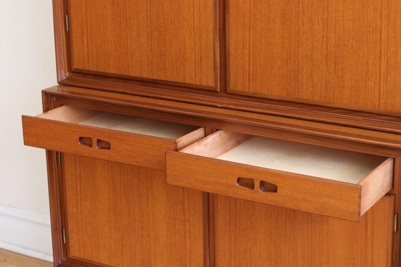 Scandinavian Midcentury Locking Teak Danish Armoire In Excellent Condition In Brooklyn, NY