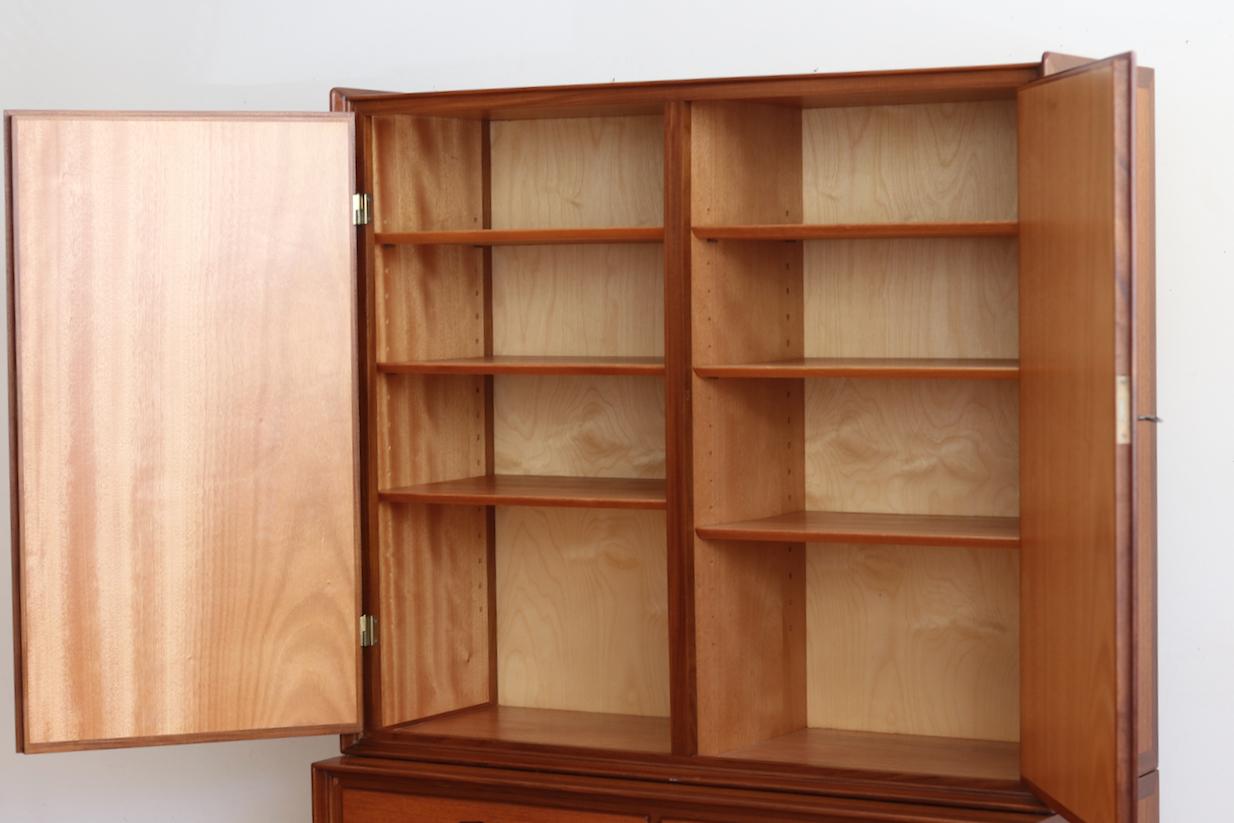 Scandinavian Midcentury Locking Teak Danish Armoire 2