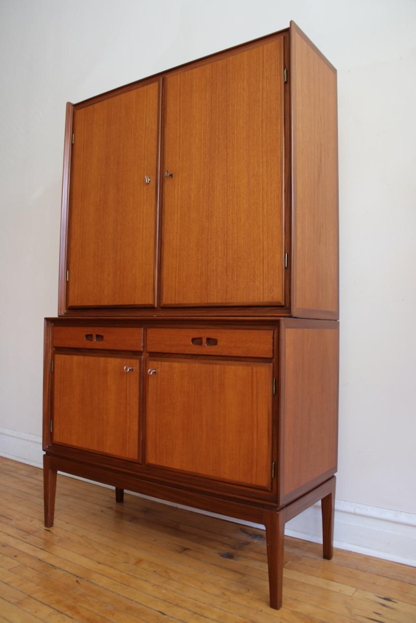 Scandinavian Midcentury Locking Teak Danish Armoire 3