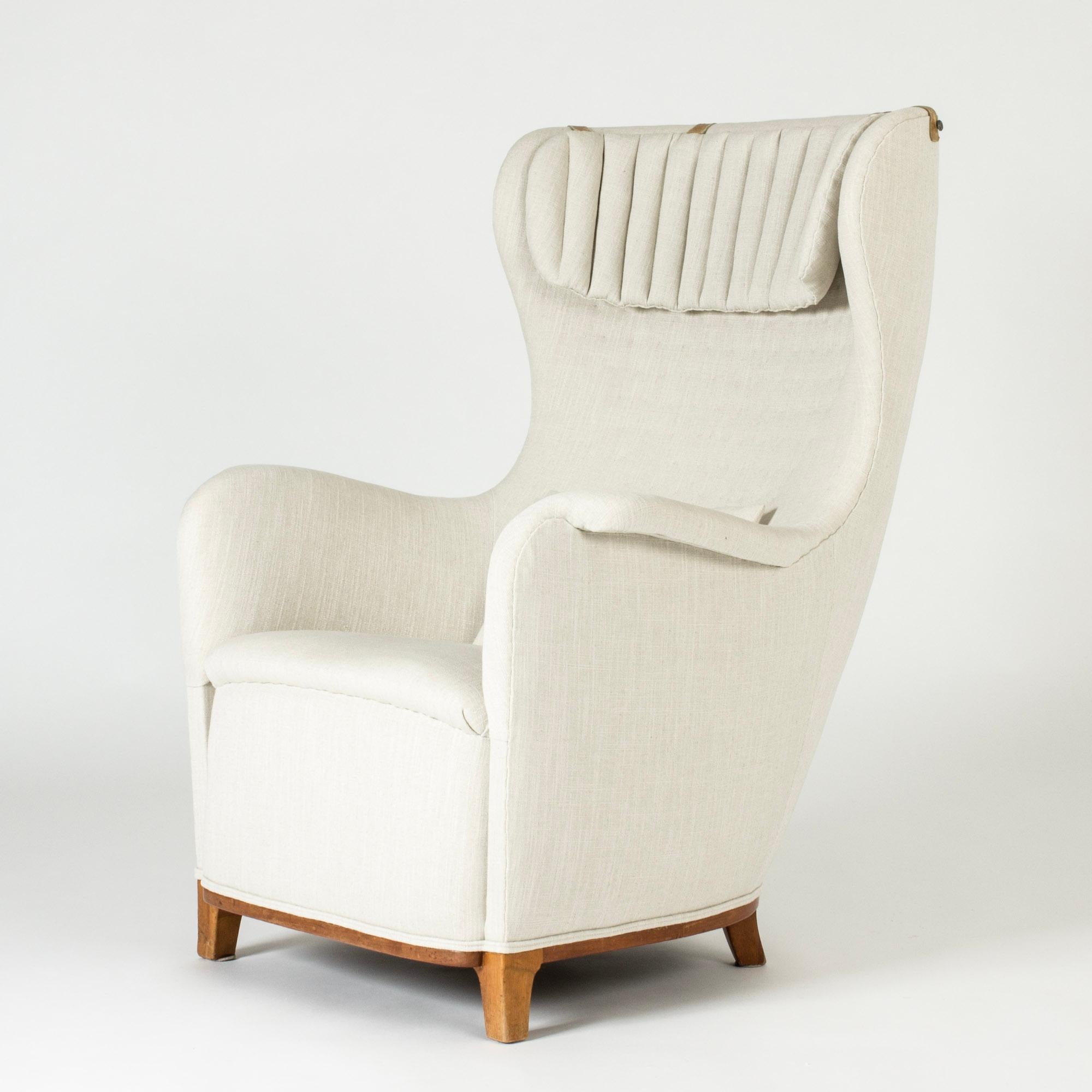 Mid-20th Century Scandinavian Midcentury Lounge Chair, Carl-Axel Acking, Sweden, 1940s For Sale