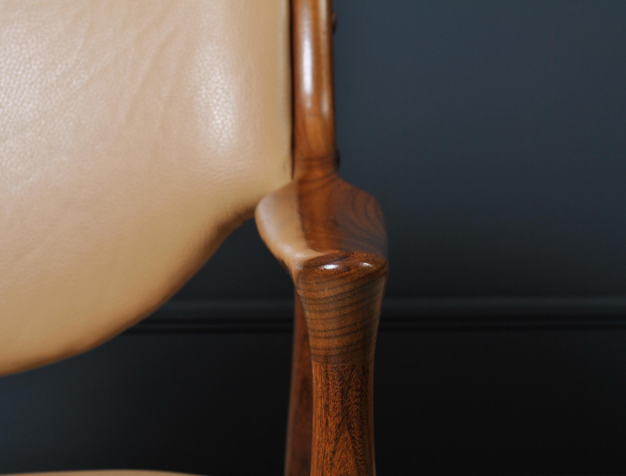 Leather Scandinavian Midcentury Lounge Chair
