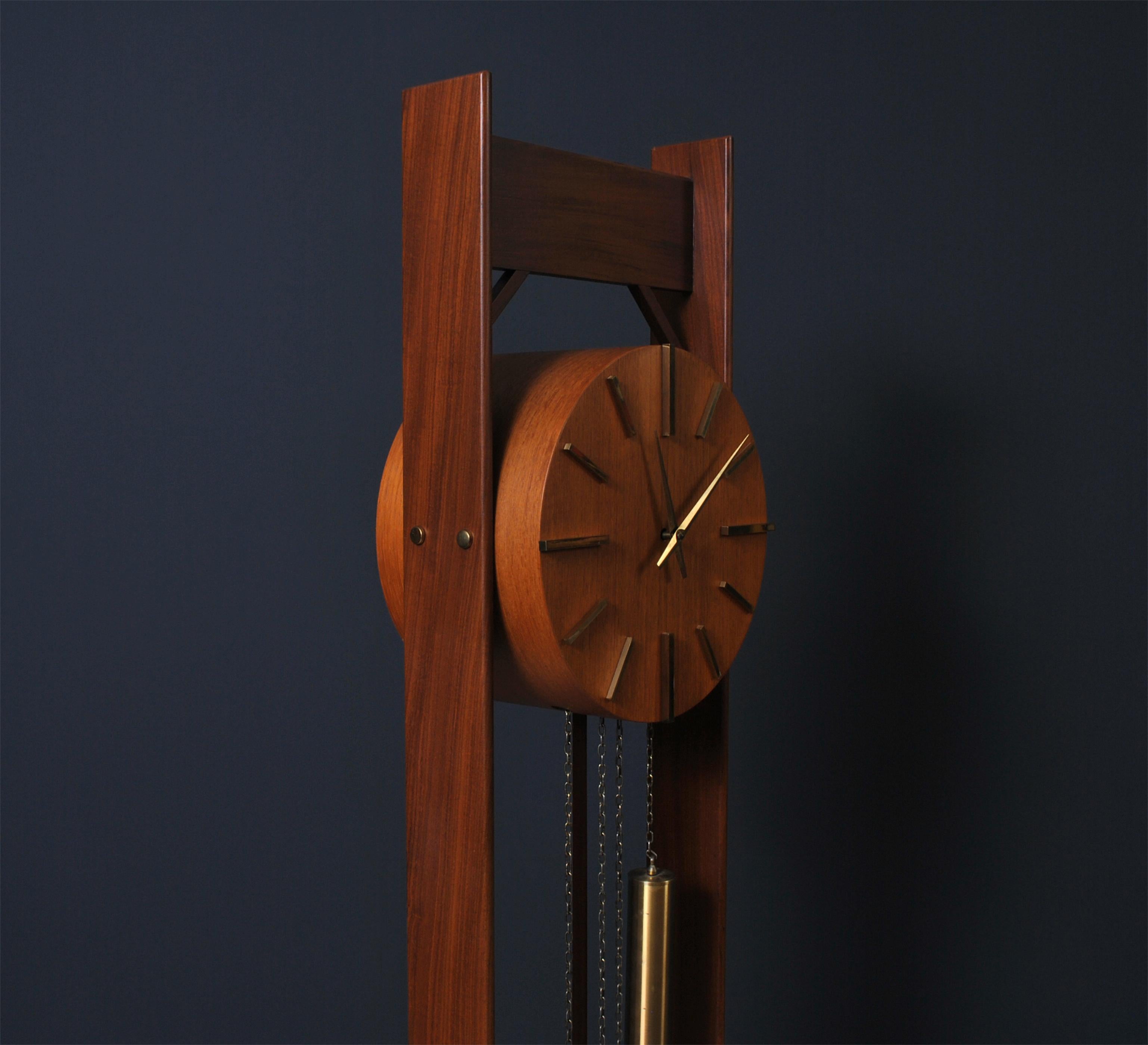 Brass Scandinavian Mid-Century Modern Clock