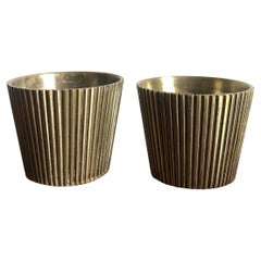 Scandinavian Midcentury Modern Design Brass Vases 1950s