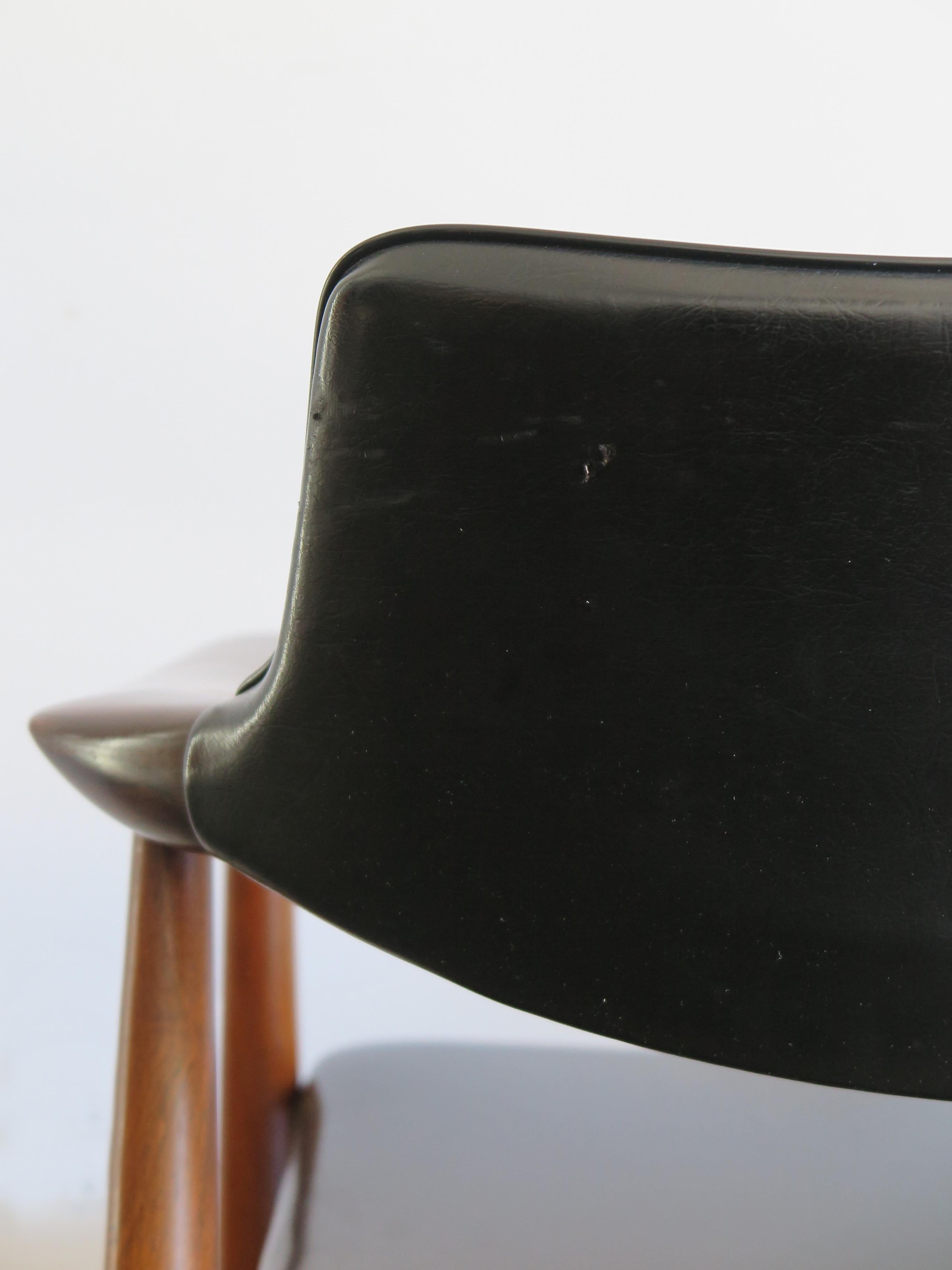 Scandinavian Mid-Century Modern Design Dark Wood Armchair, Denmark 1960s 1