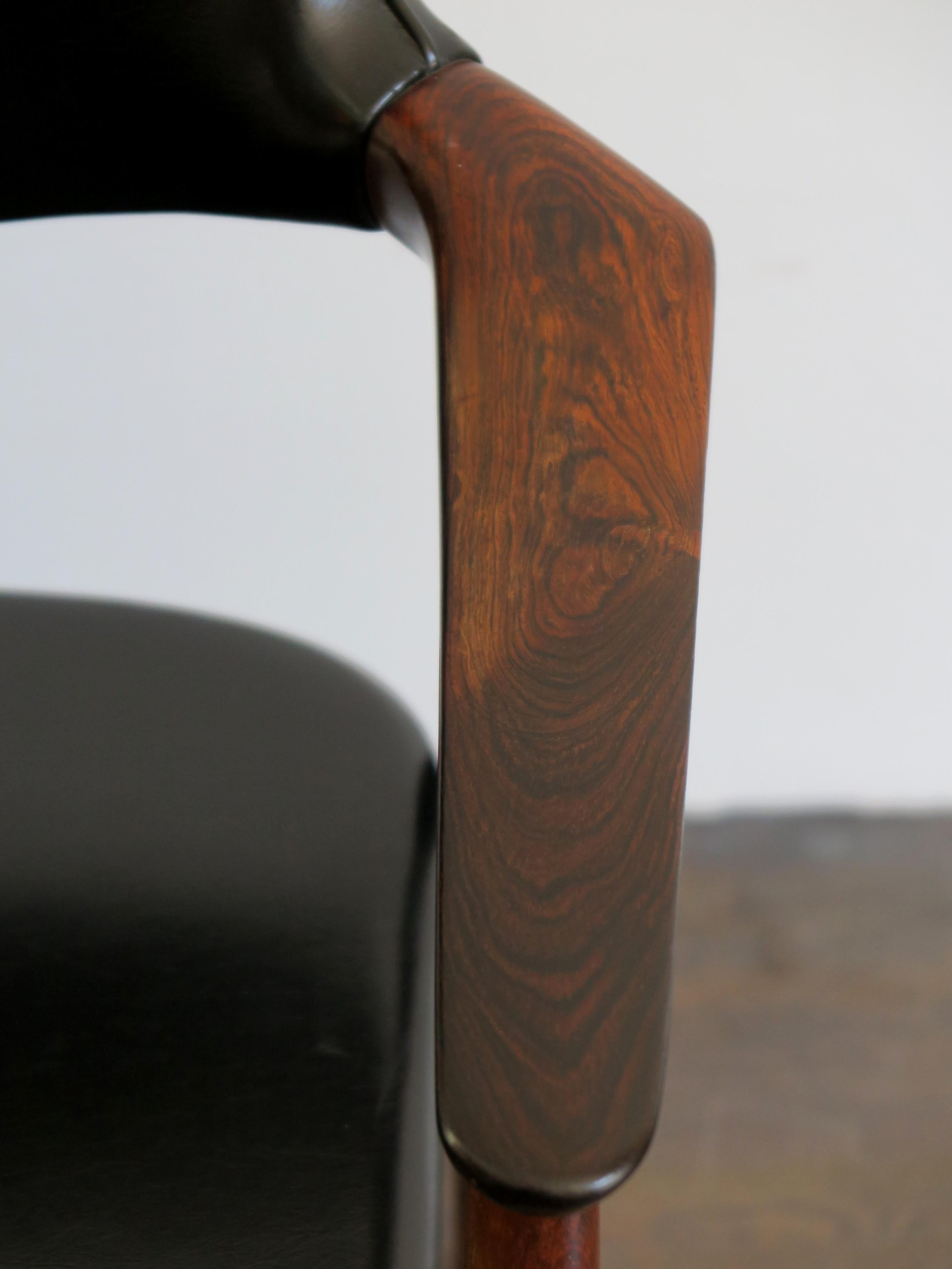 Scandinavian Mid-Century Modern Design Dark Wood Armchair, Denmark 1960s 2
