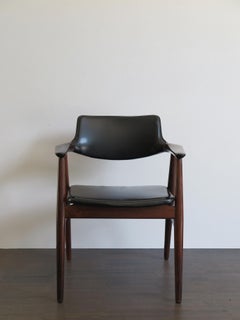 Scandinavian Mid-Century Modern Design Dark Wood Armchair, Denmark 1960s