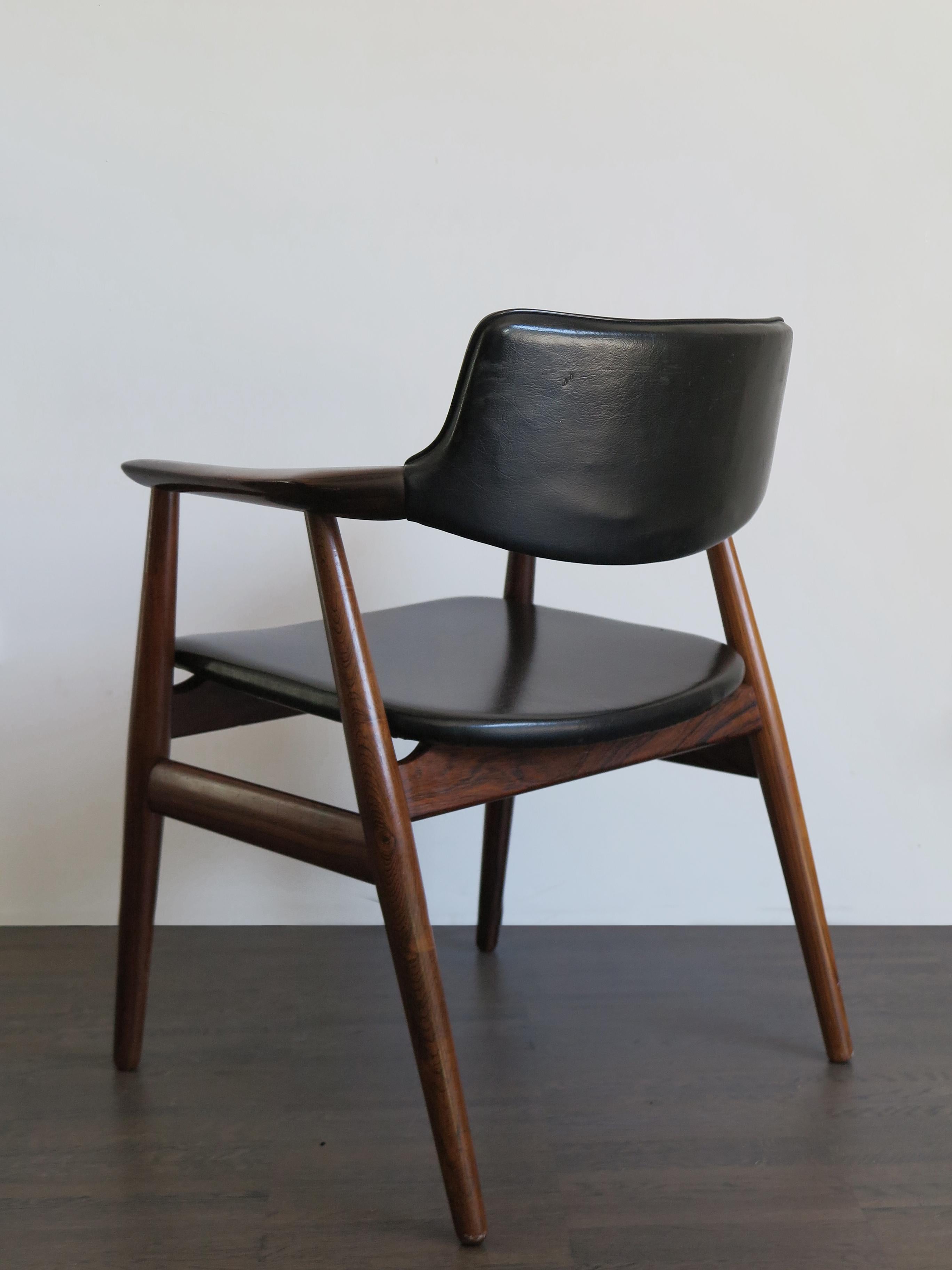 Danish Scandinavian Mid-Century Modern Design Dark Wood Armchair, Denmark 1960s