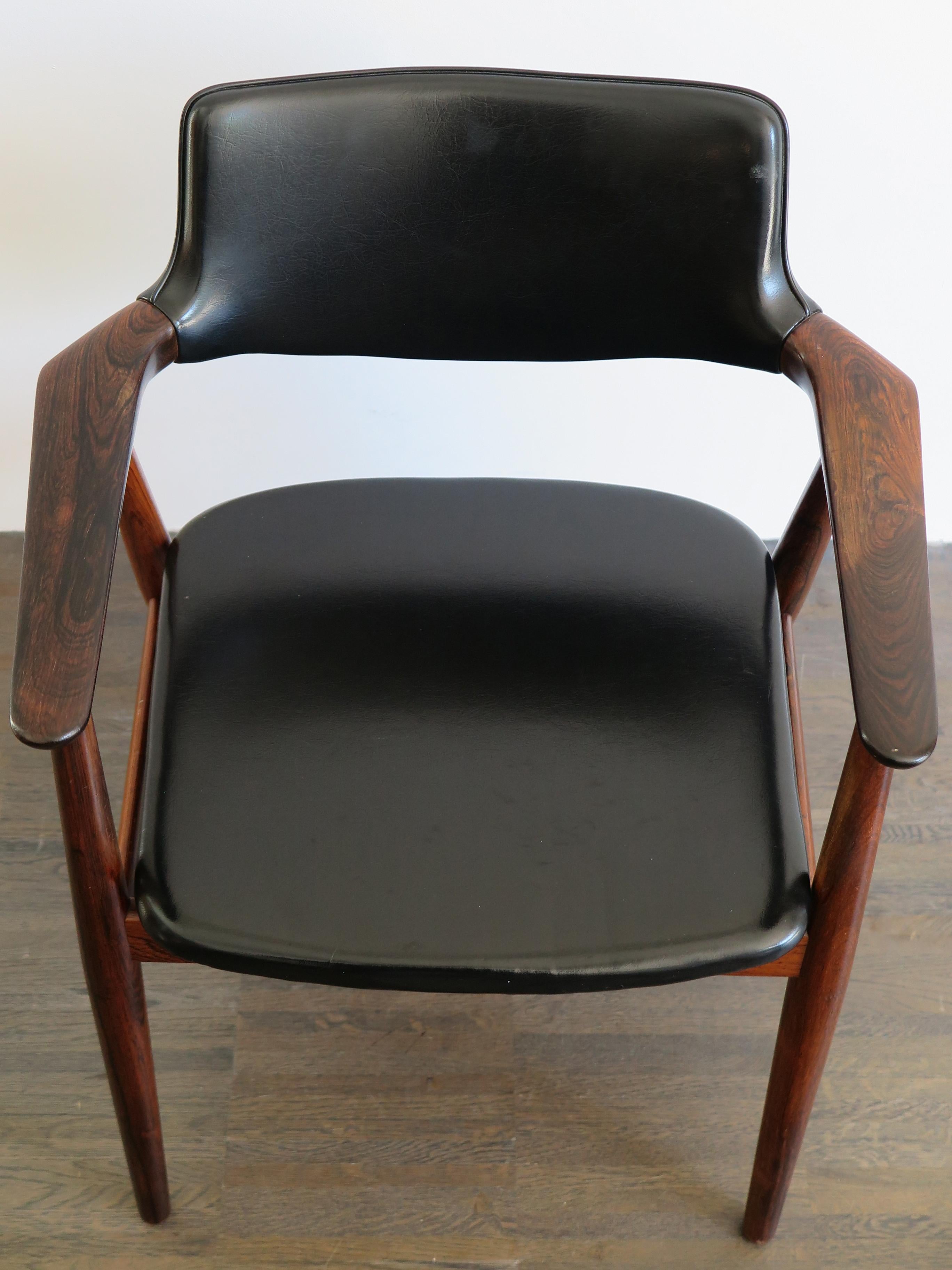 Scandinavian Mid-Century Modern Design Dark Wood Armchair, Denmark 1960s In Good Condition In Reggio Emilia, IT