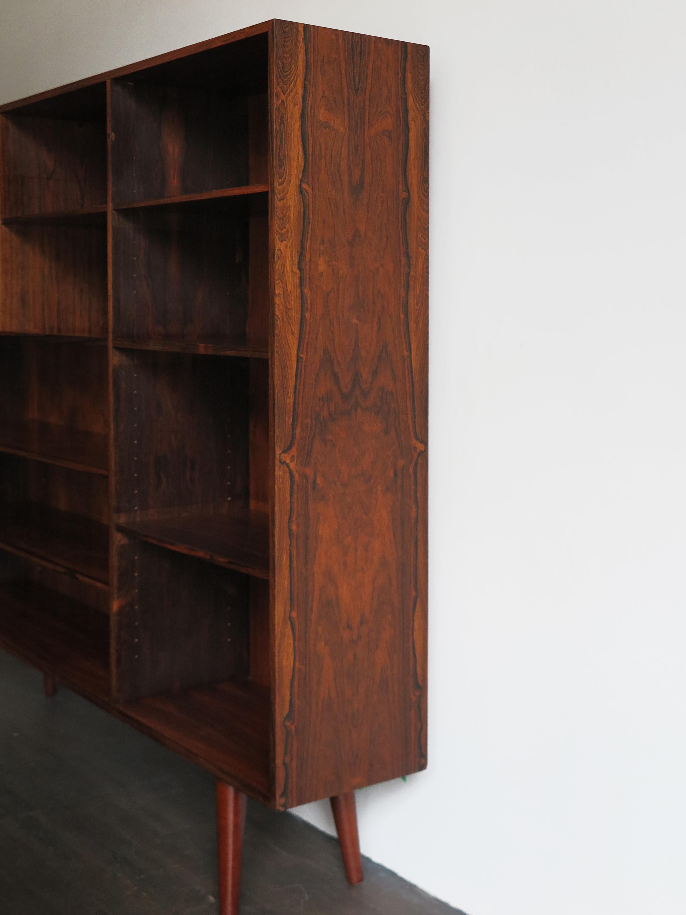 Danish Scandinavian Mid-Century Modern Design Dark Wood Bookcase, 1960s