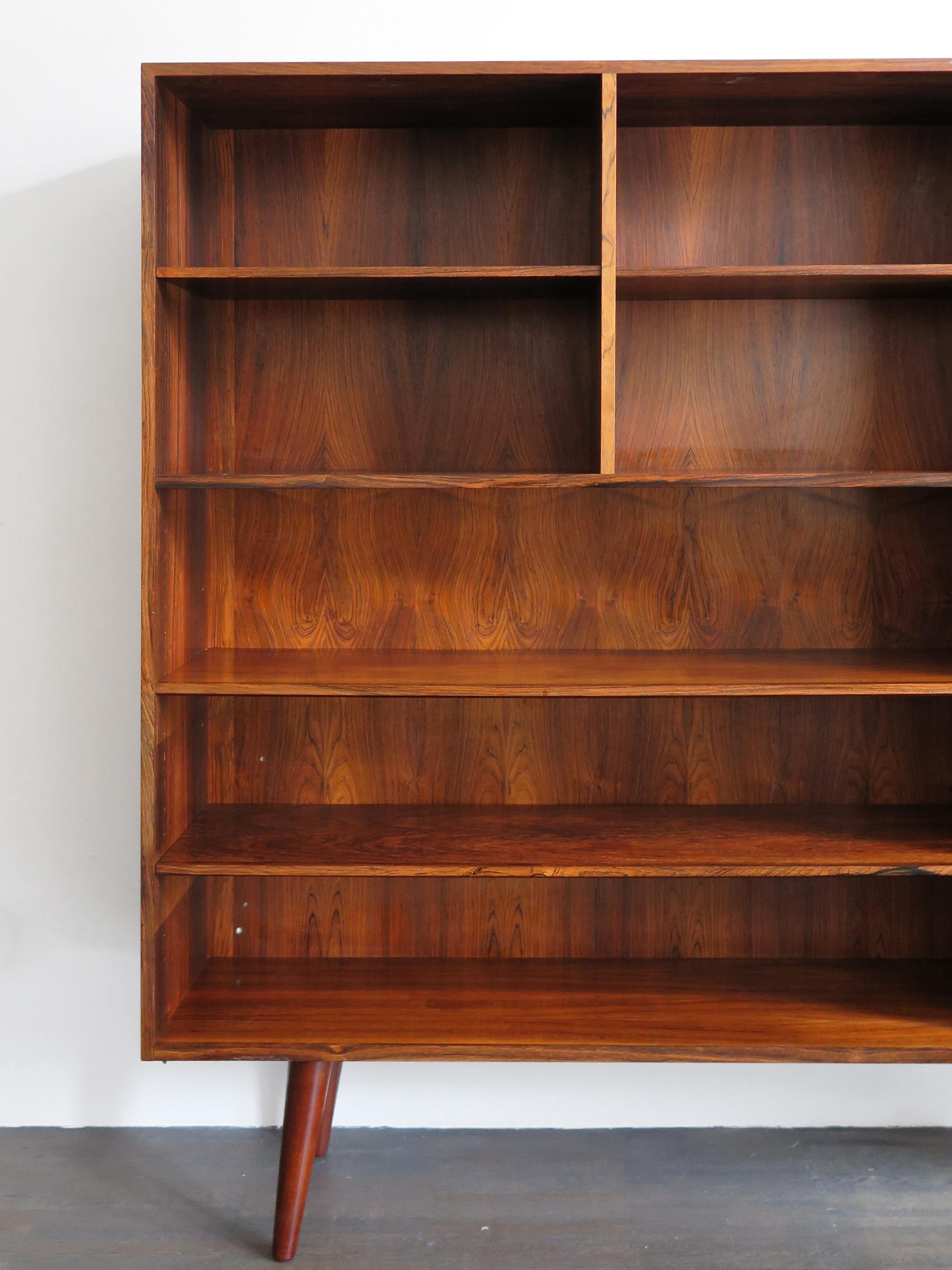 Scandinavian Mid-Century Modern Design Dark Wood Bookcase, 1960s 1