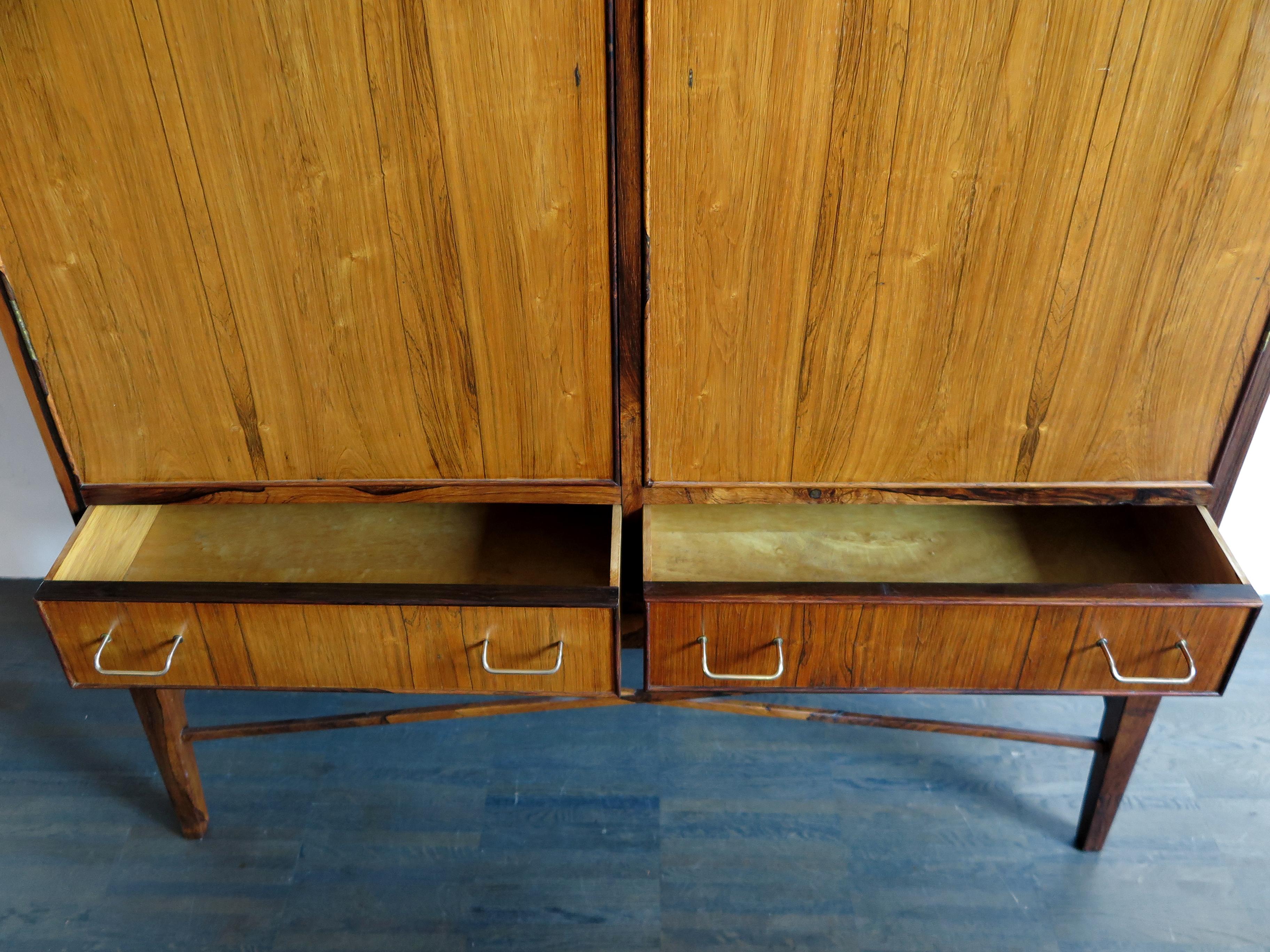 Scandinavian Midcentury Modern Design Dark Wood Cabinet, 1960s For Sale 6